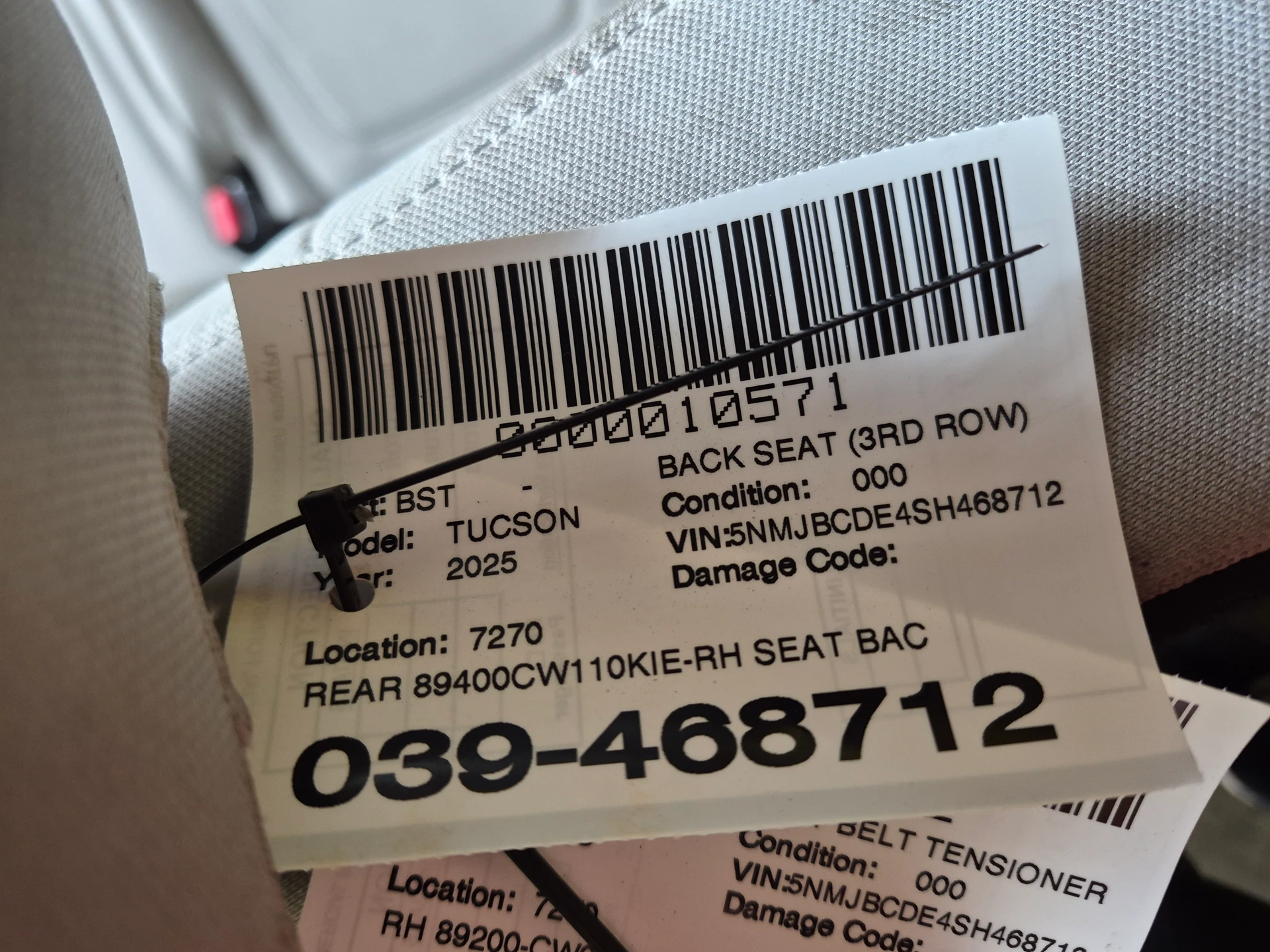 Rear Seat Back Assy · 2