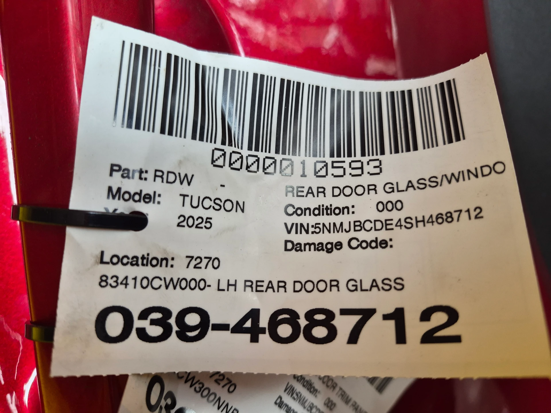 Lh Rear Door Glass · 2