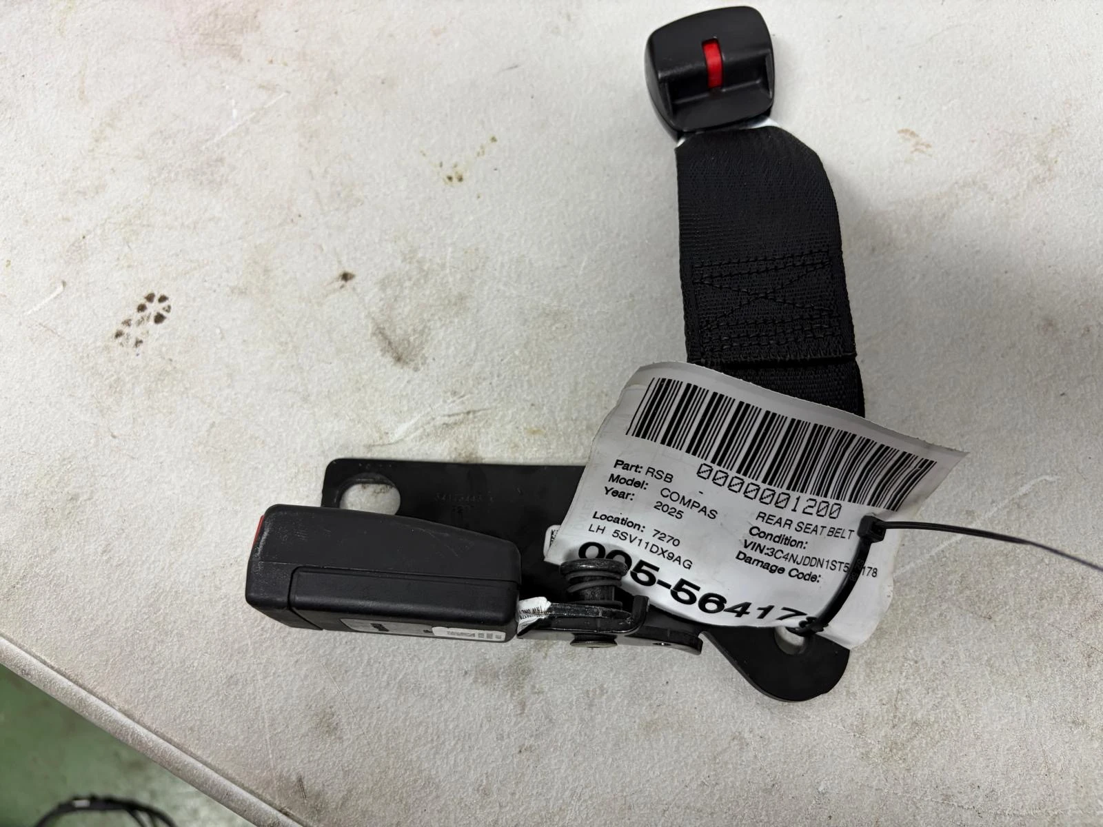Lh Rear Seat Belt · 1