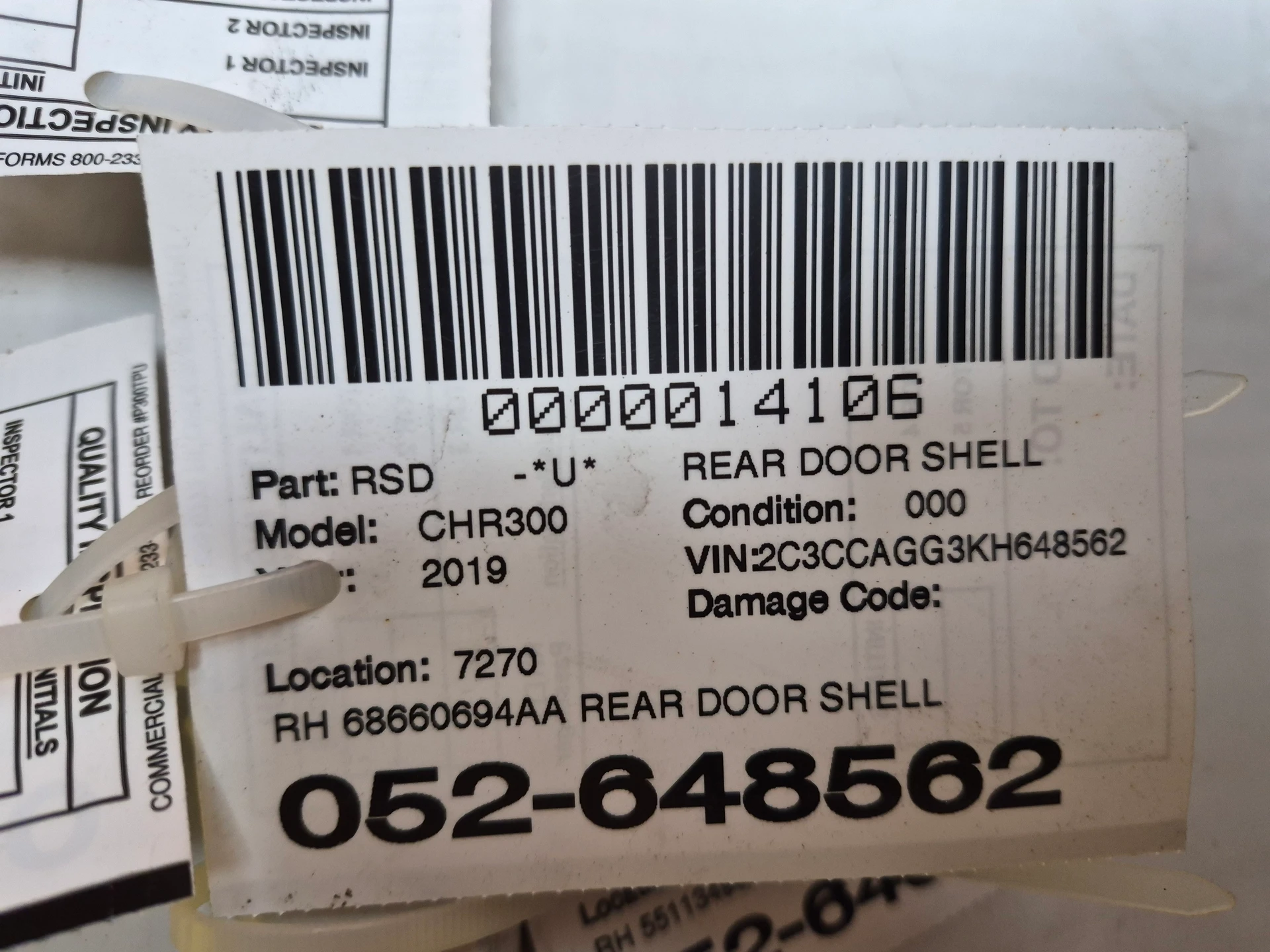 Rh Rear Door Shell · 2
