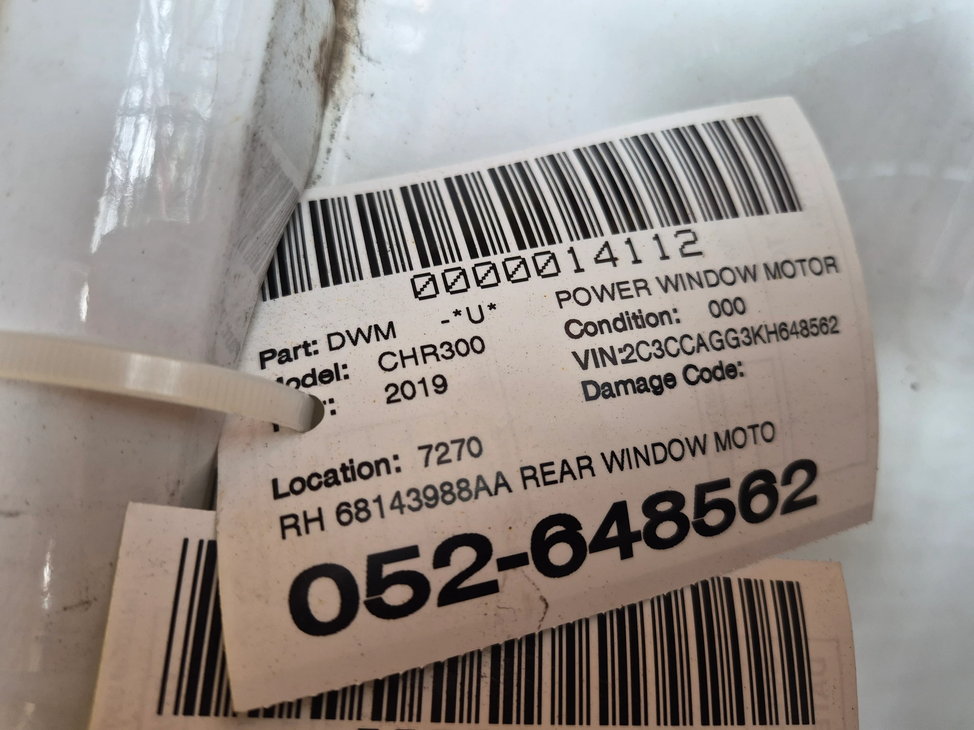 Rh Rear Window Motor · 2