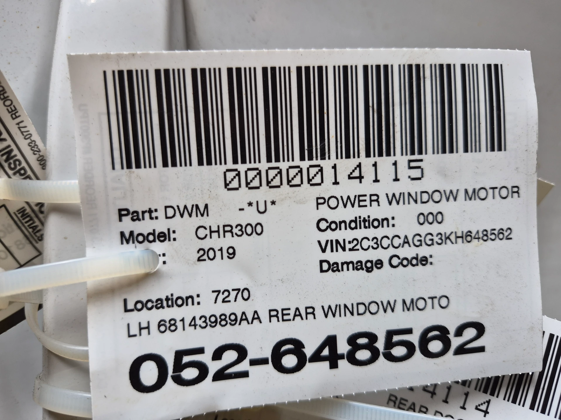 Lh Rear Window Motor · 2