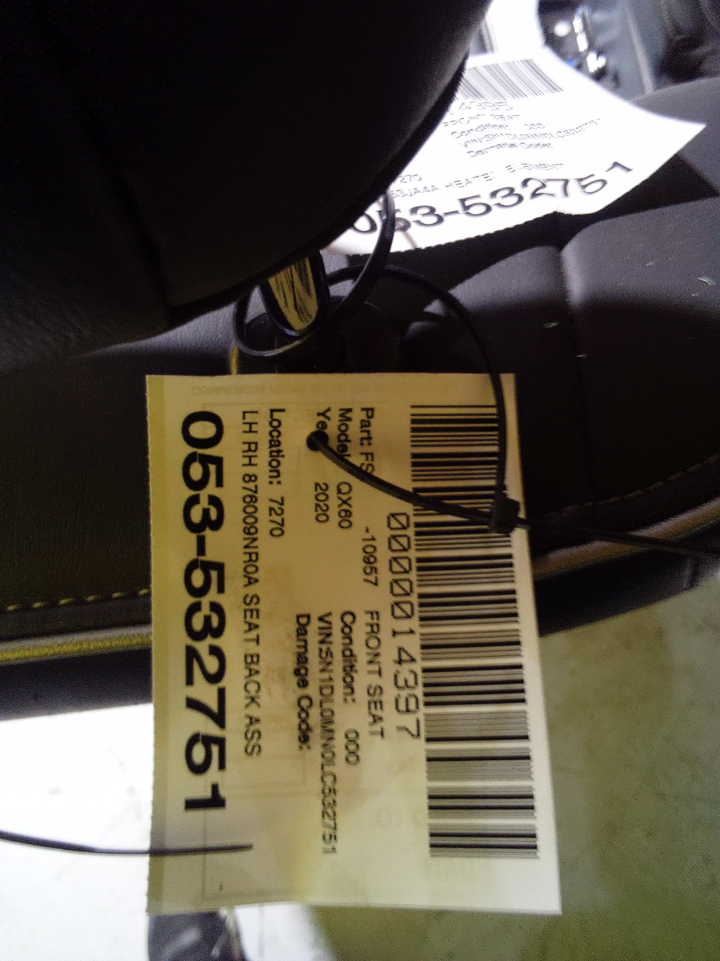 Rh Seat Back Assy W/base Seat Graphite · 2