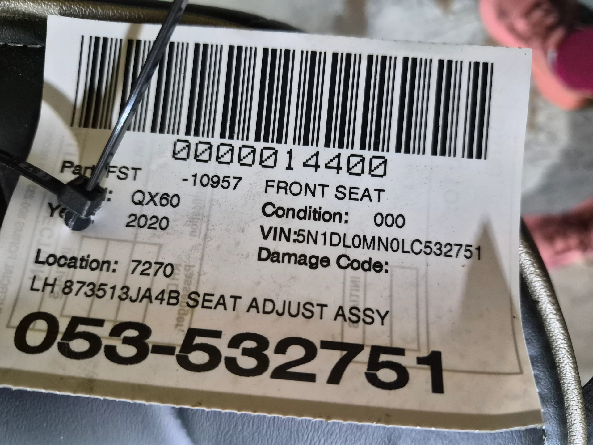 Lh Seat Adjust Assy w/o Memory Pkg · 2