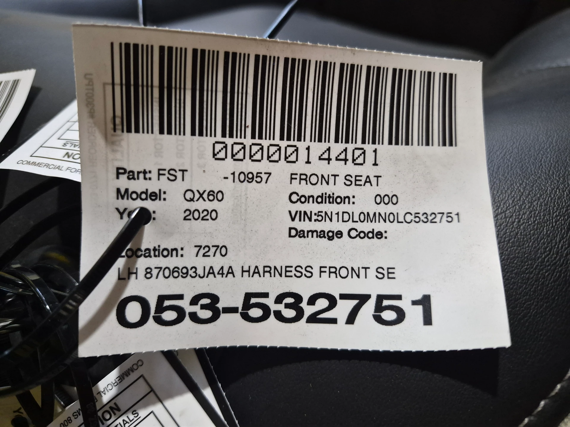 Harness Front Seat · 2