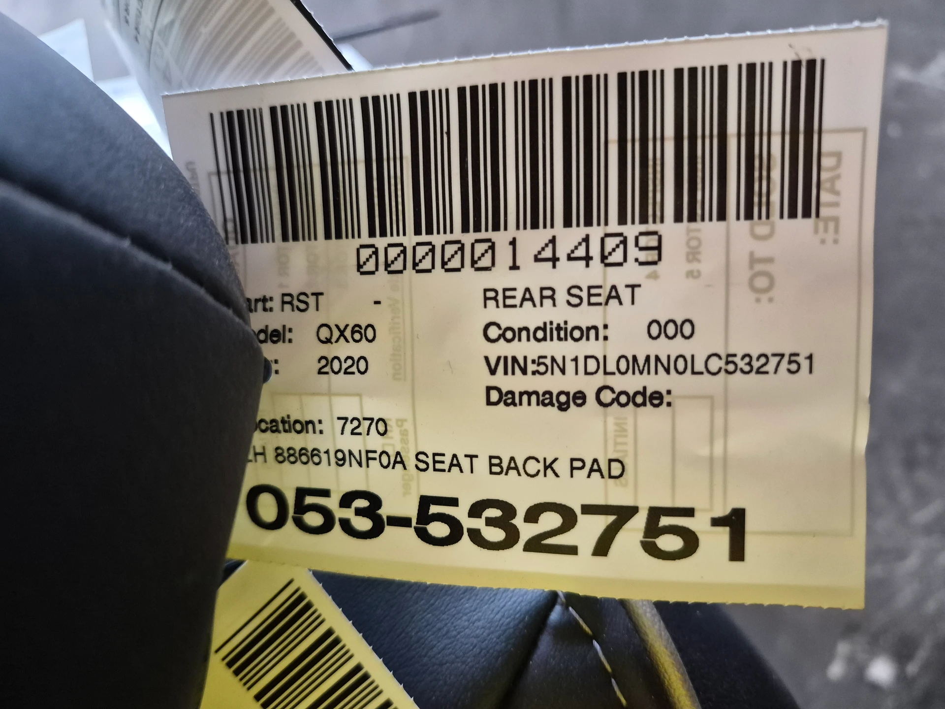 Lh Seat Back Pad · 2