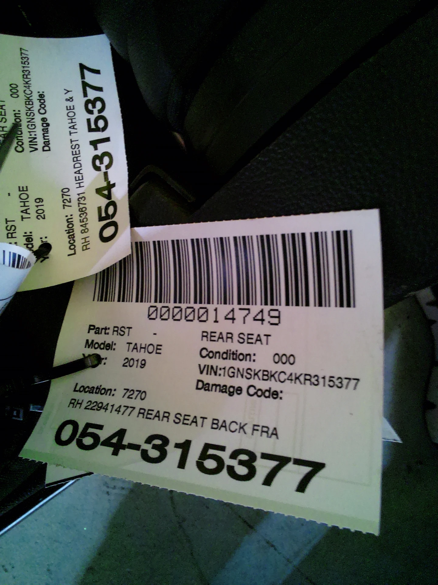 Rh Rear Seat Back Frame · 2