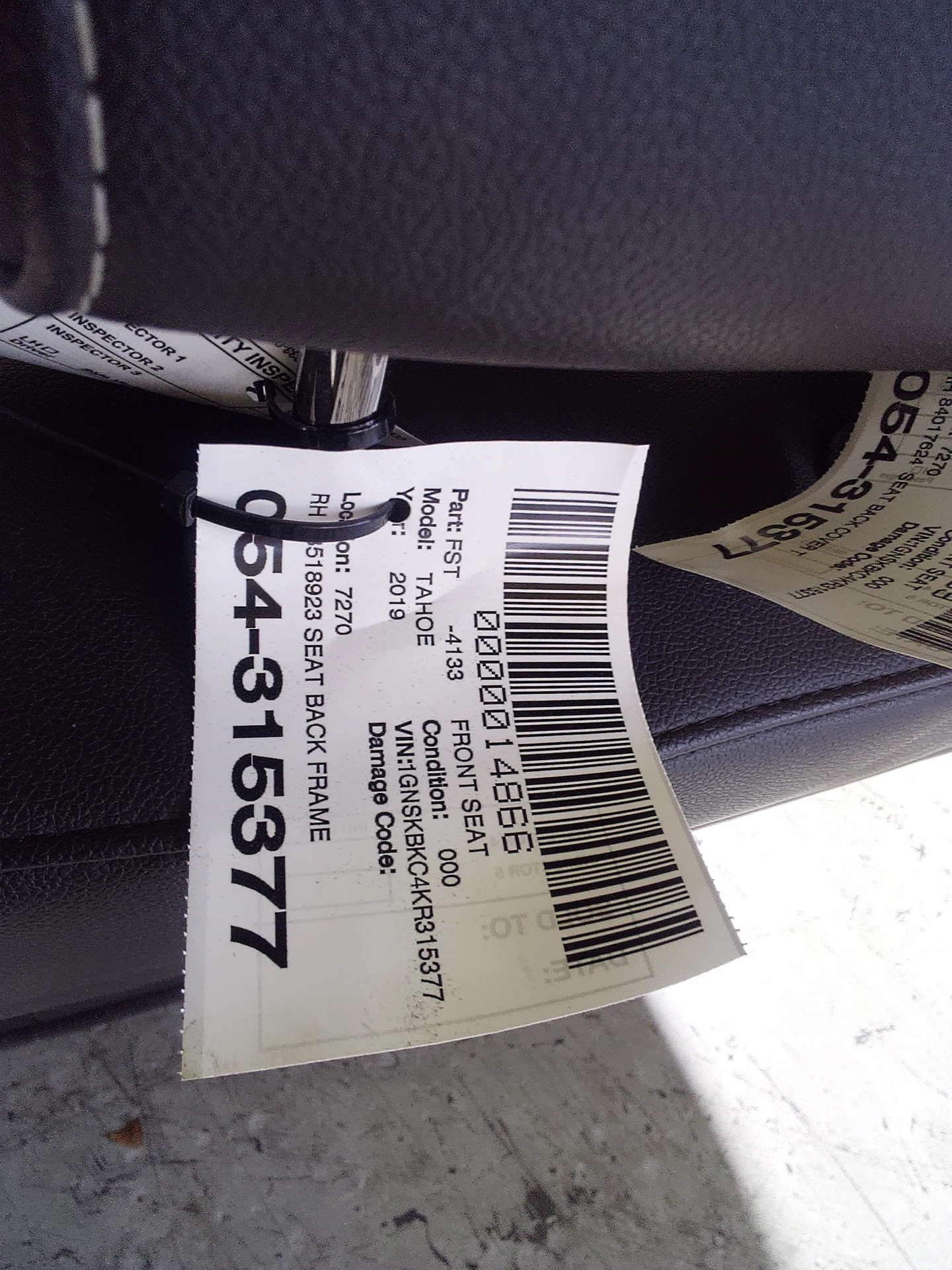 Rh Seat Back Frame · 2