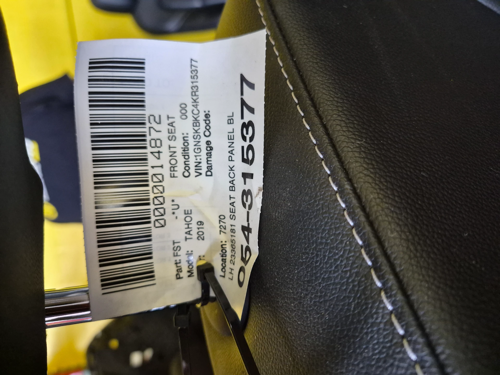 Lh Seat Back Panel Black · 2