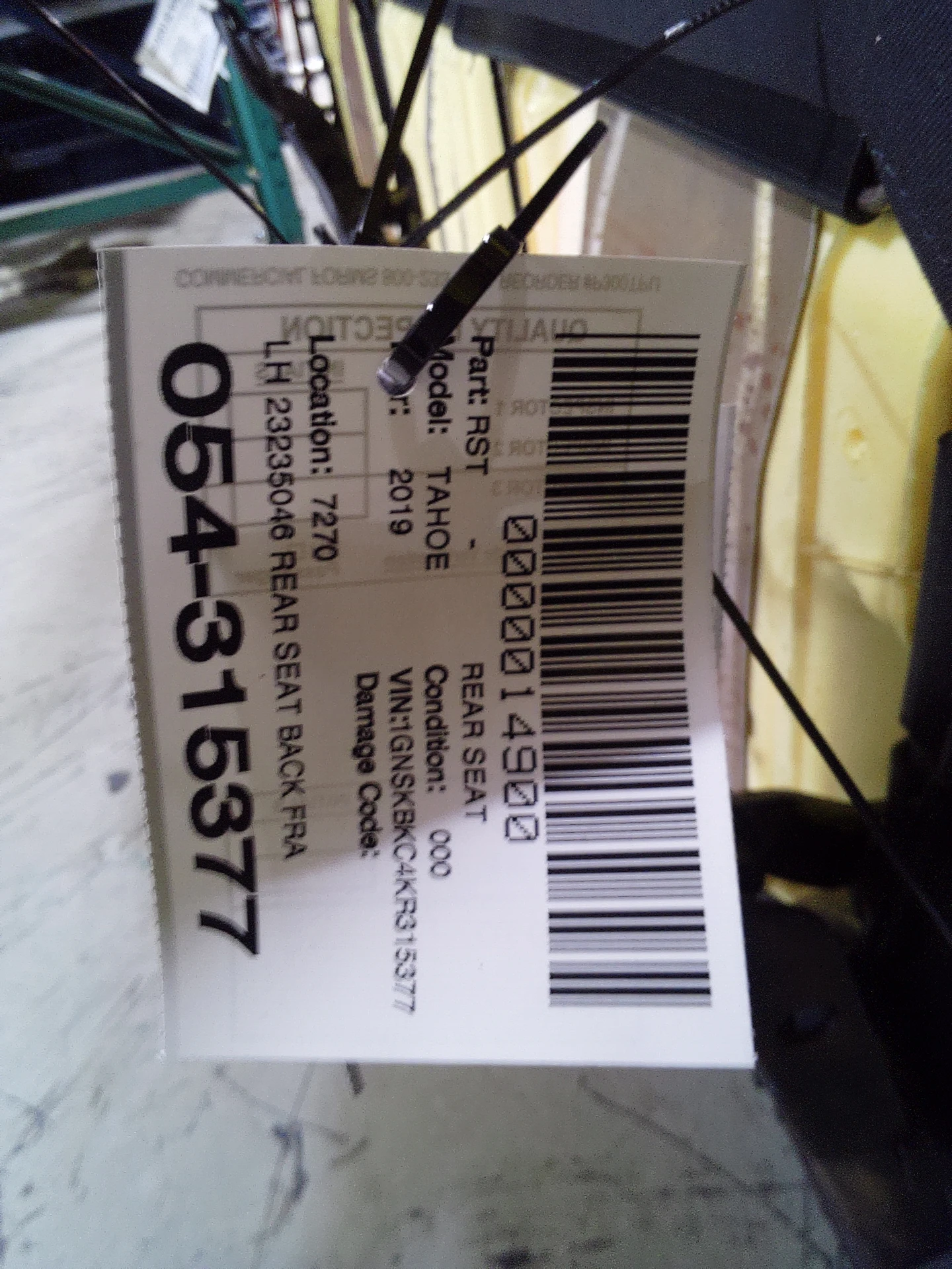 Lh Rear Seat Back Frame · 2