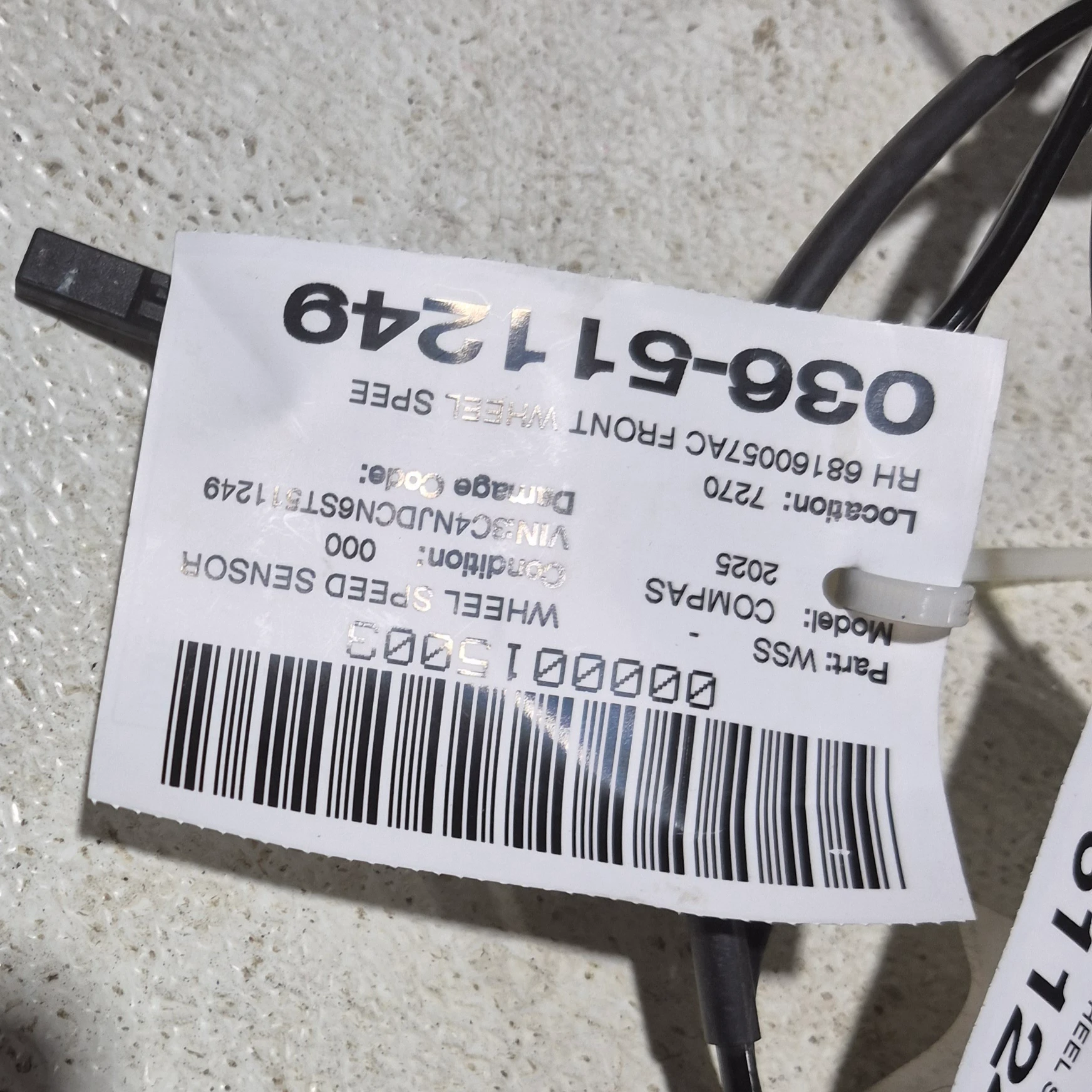 Rh Front Wheel Speed Sensor · 2