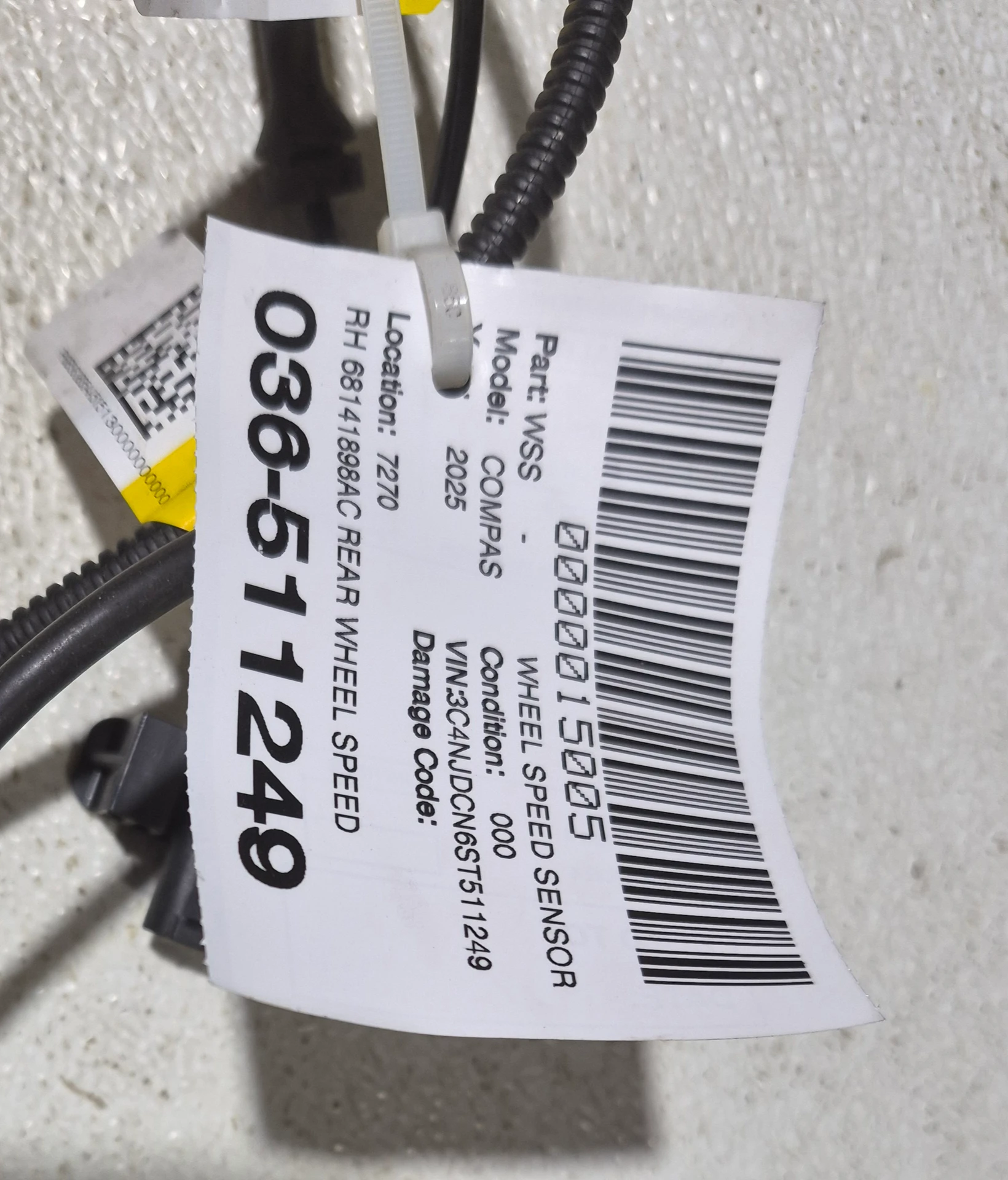Rh Rear Wheel Speed Sensor · 2