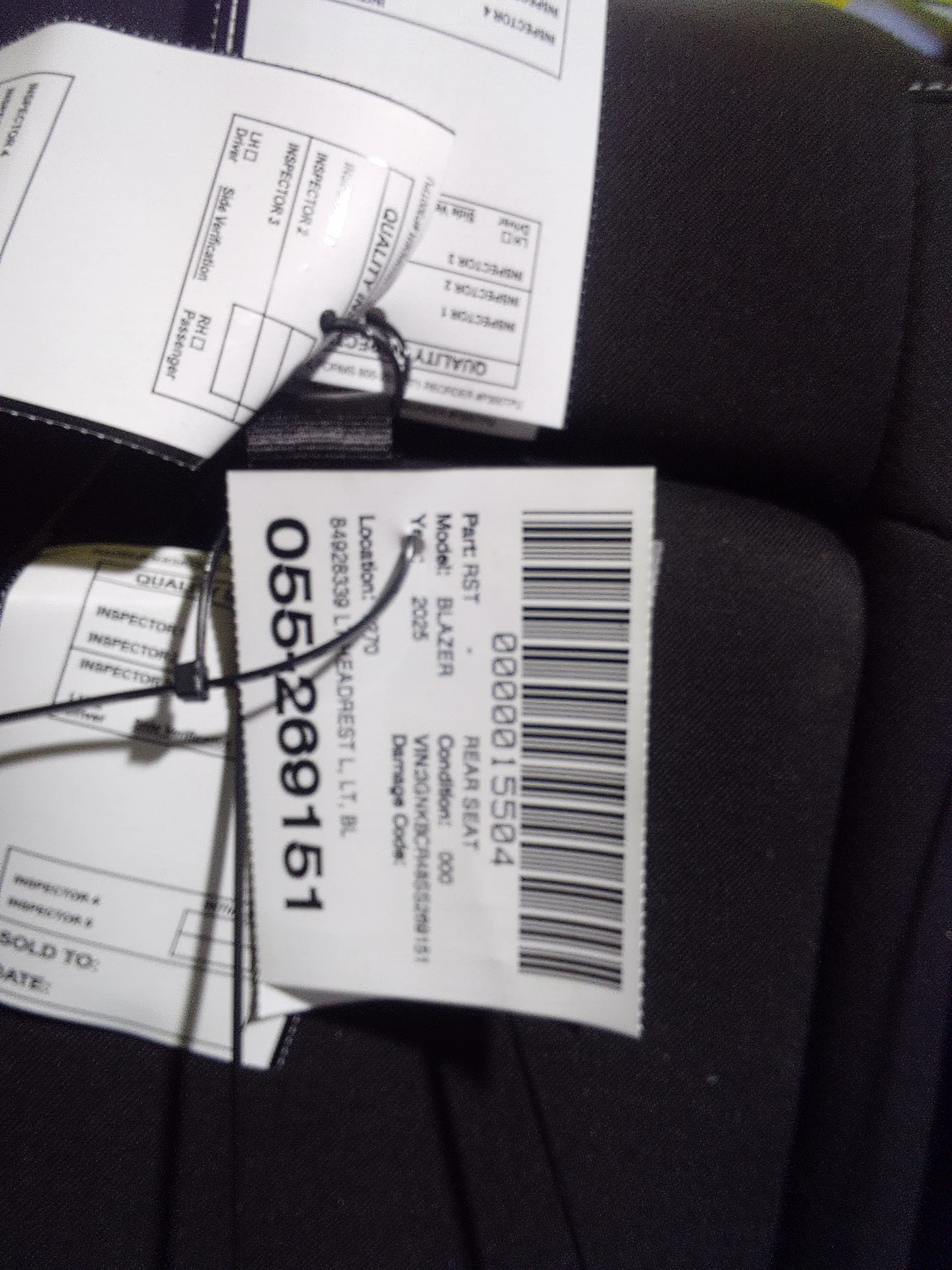 Lt Headrest L, Lt, Blazer, Cloth Black · 2