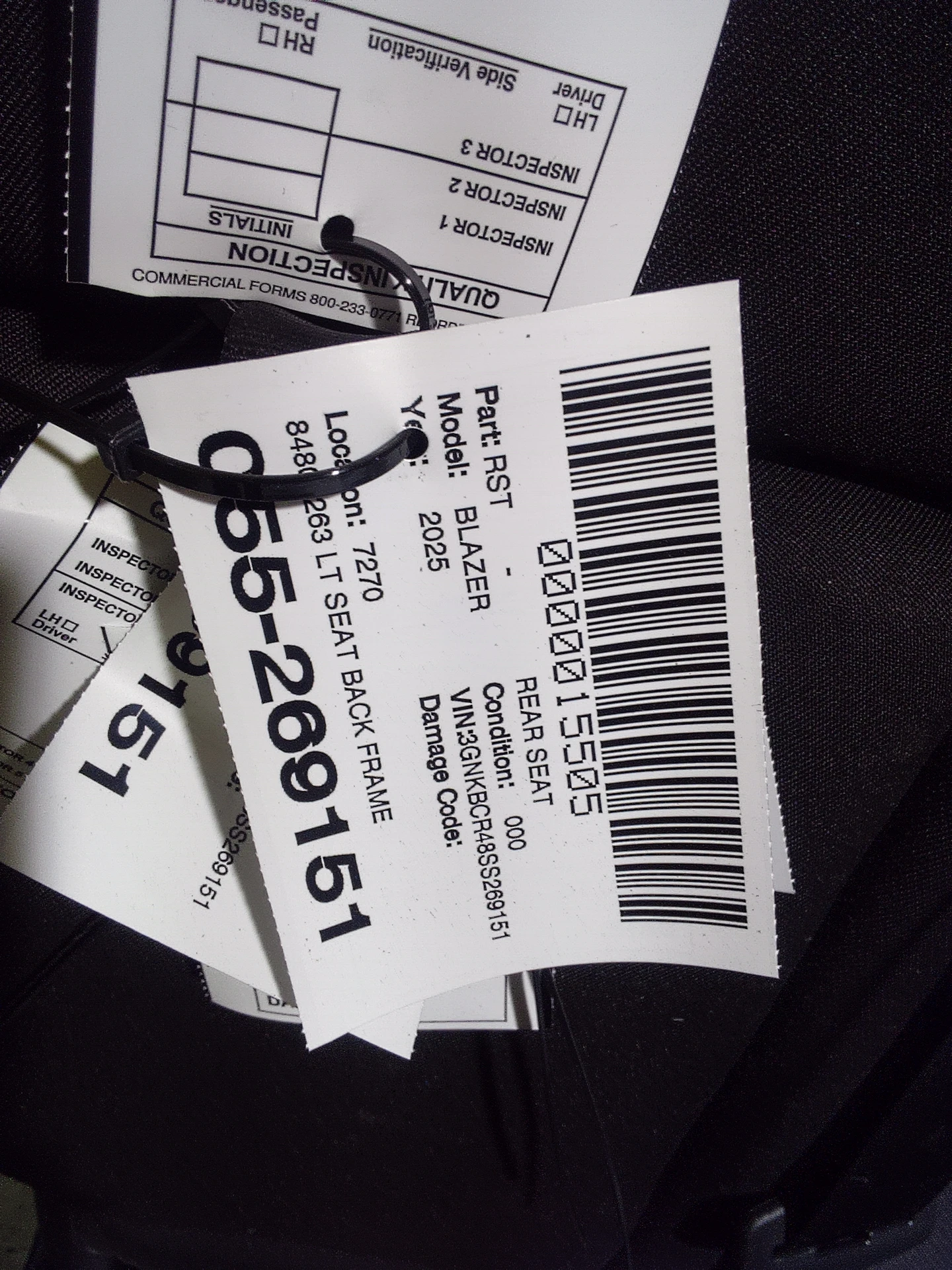Lt Seat Back Frame · 2