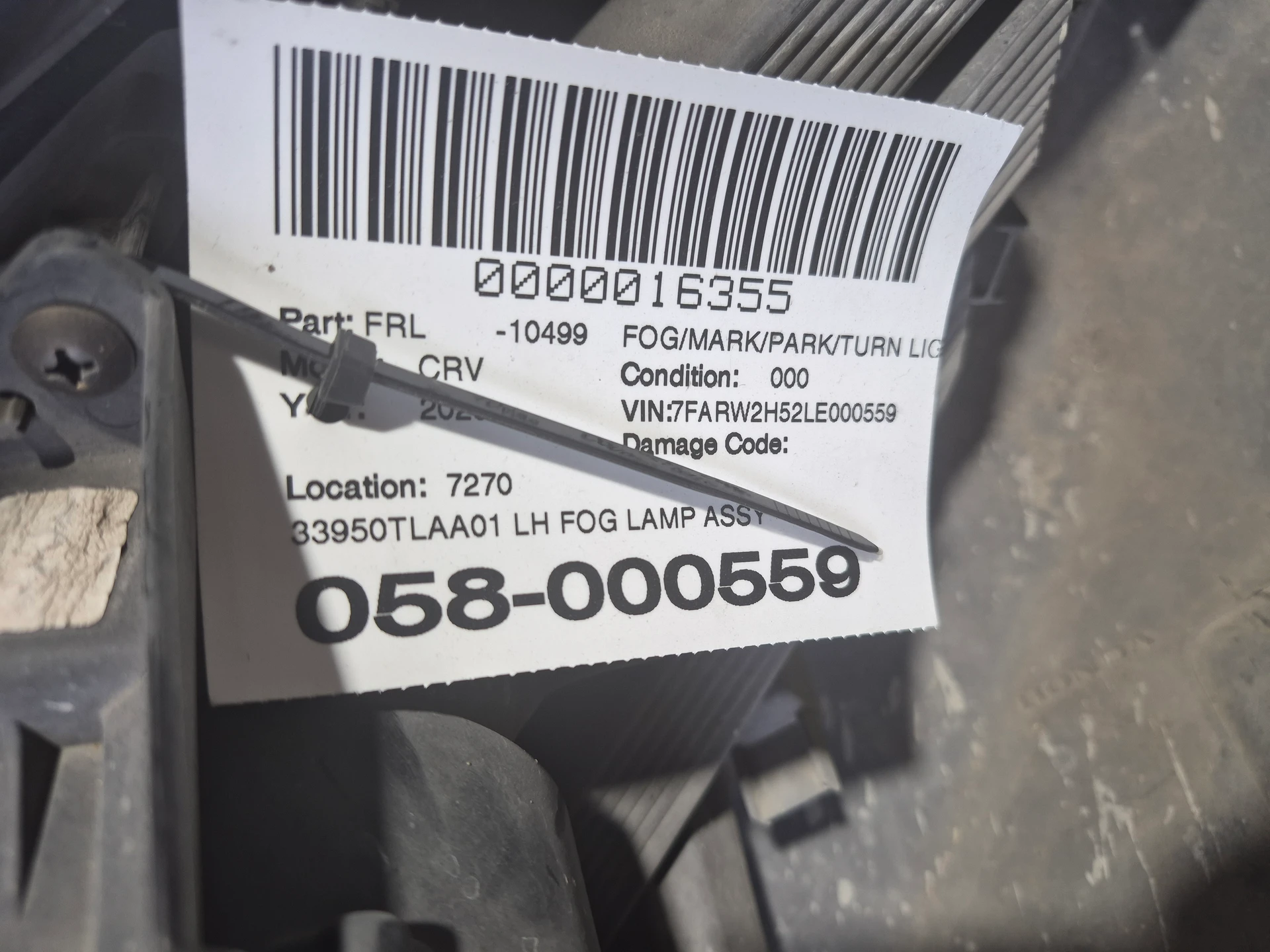Lh Fog Lamp Assy · 2