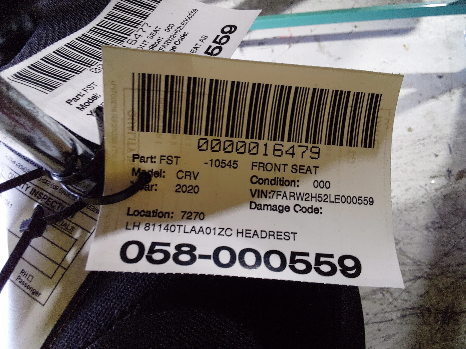 Lh Headrest · 2