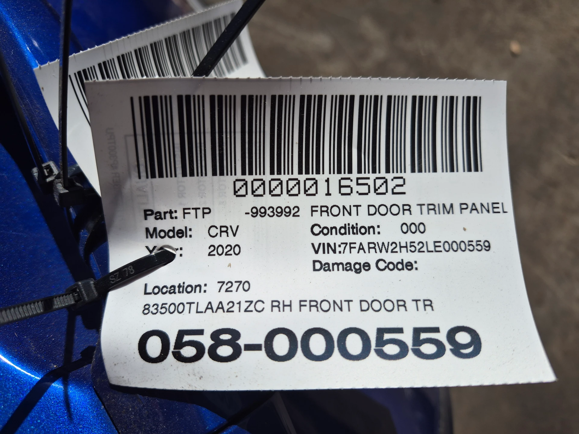 Rh Front Door Trim Panel · 2