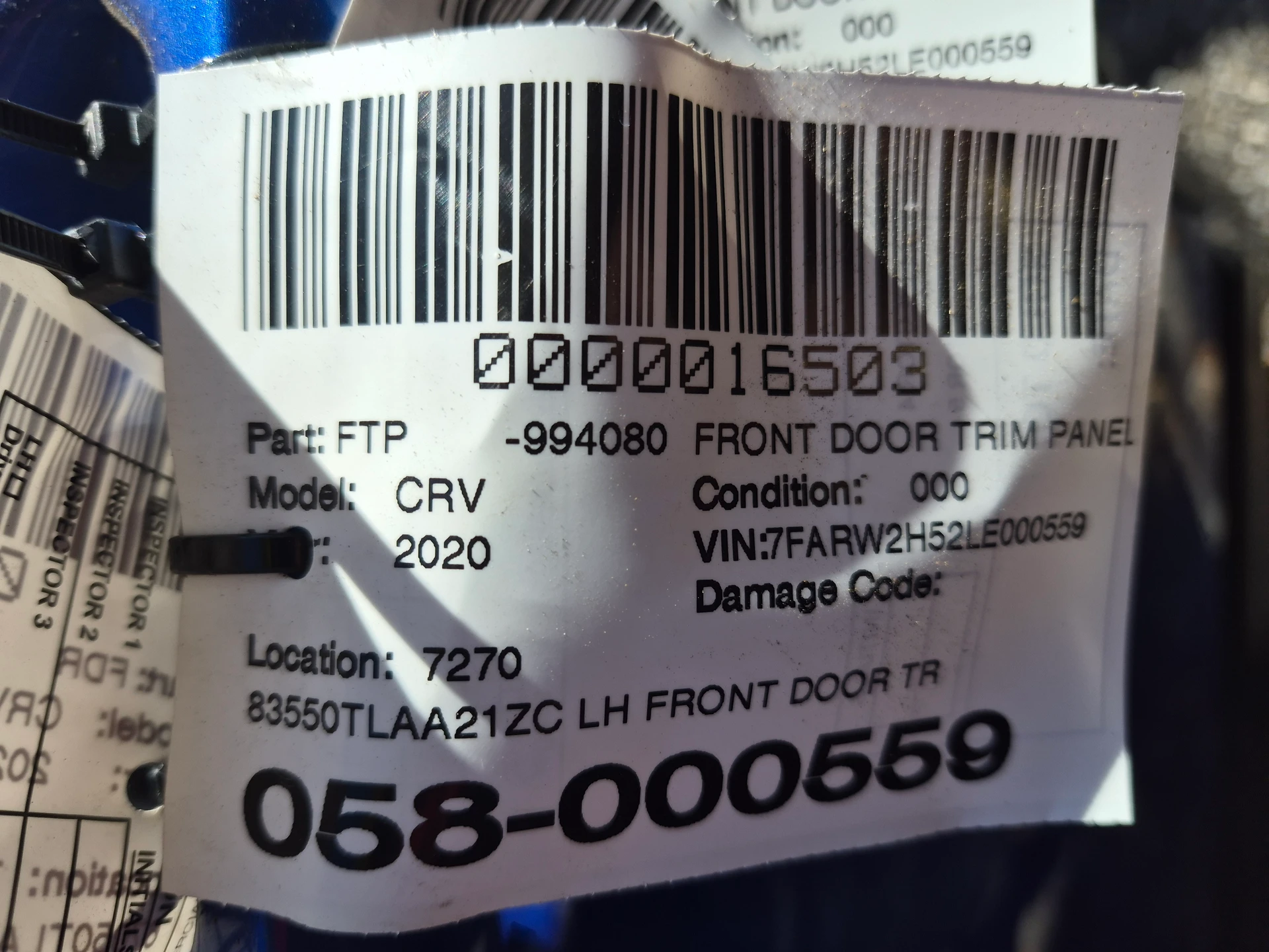Lh Front Door Trim Panel · 2