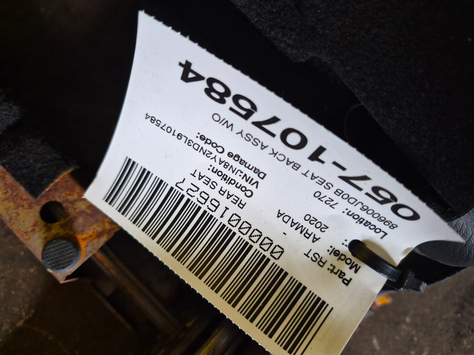 Seat Back Assy w/o Leather, w/o Power Graphite · 2