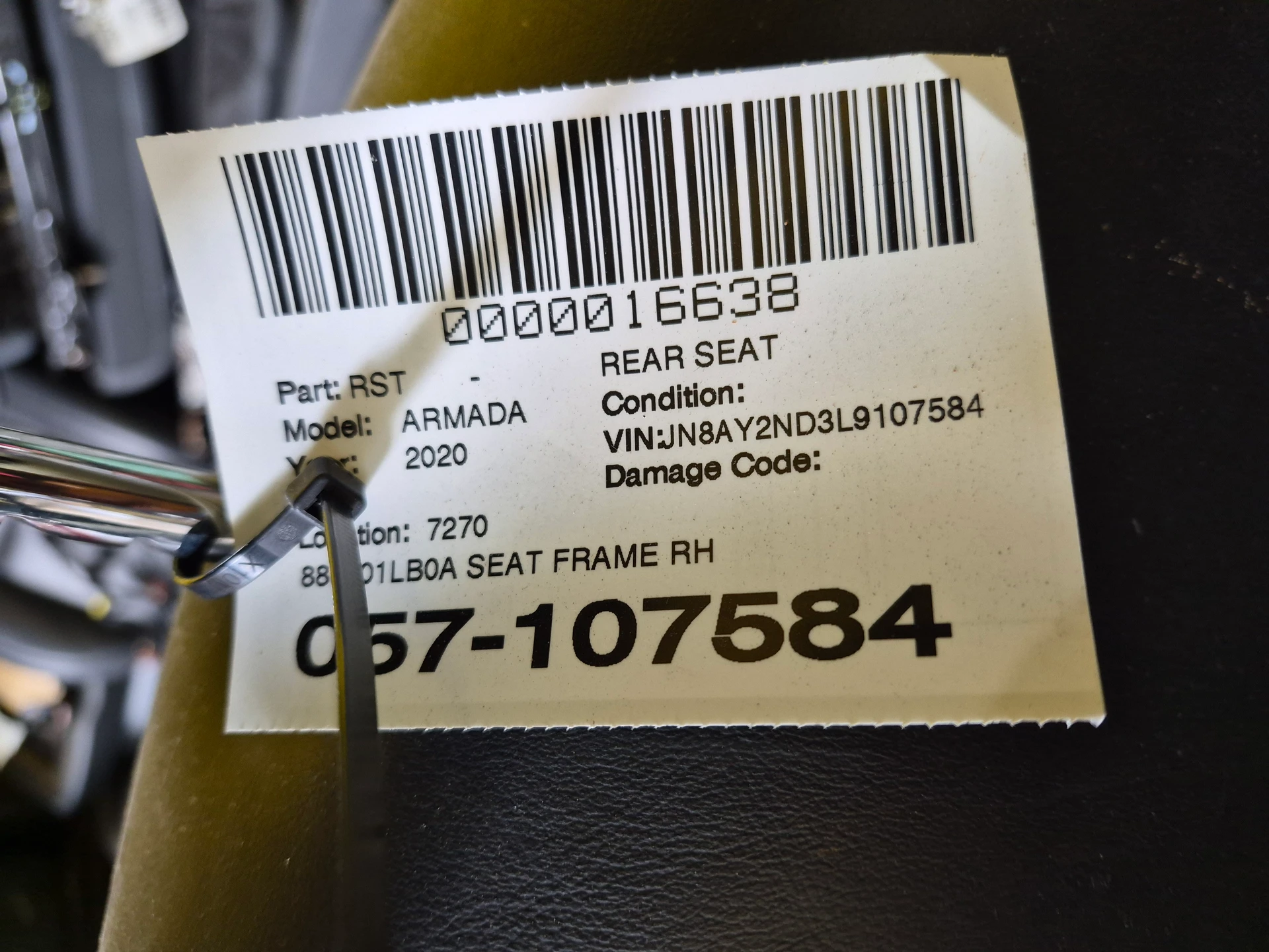 Seat Frame Rh · 2