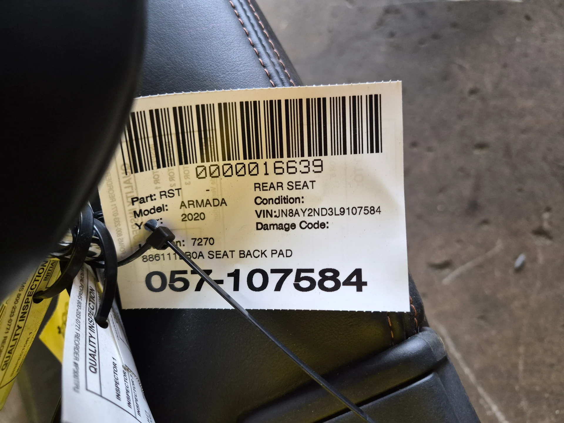 Seat Back Pad · 2