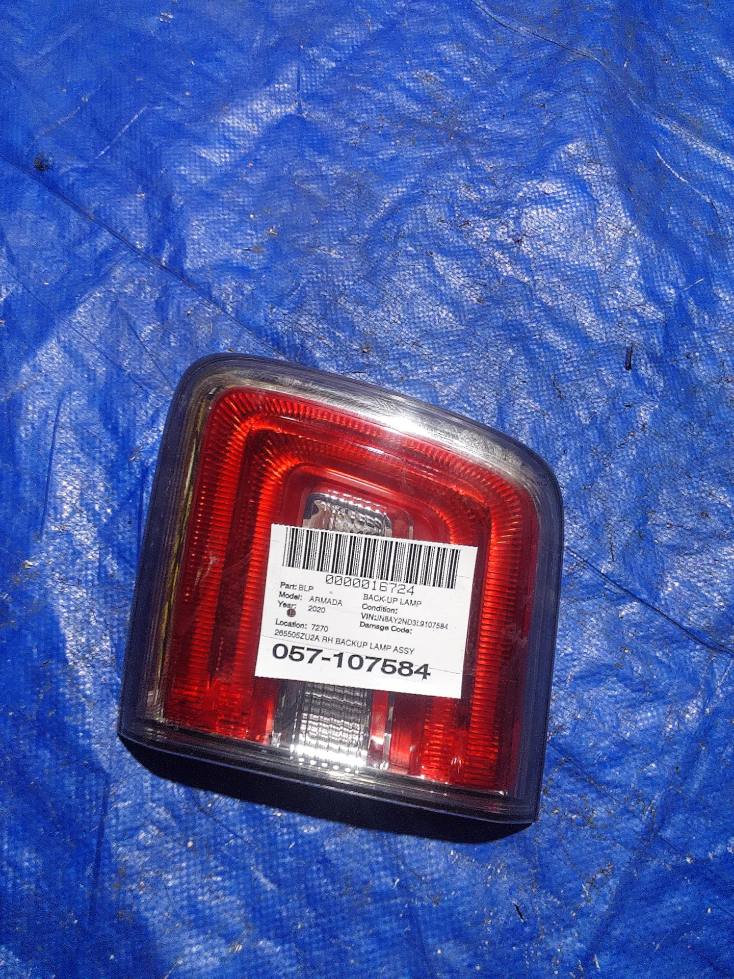 R Backup Lamp Assy · 1