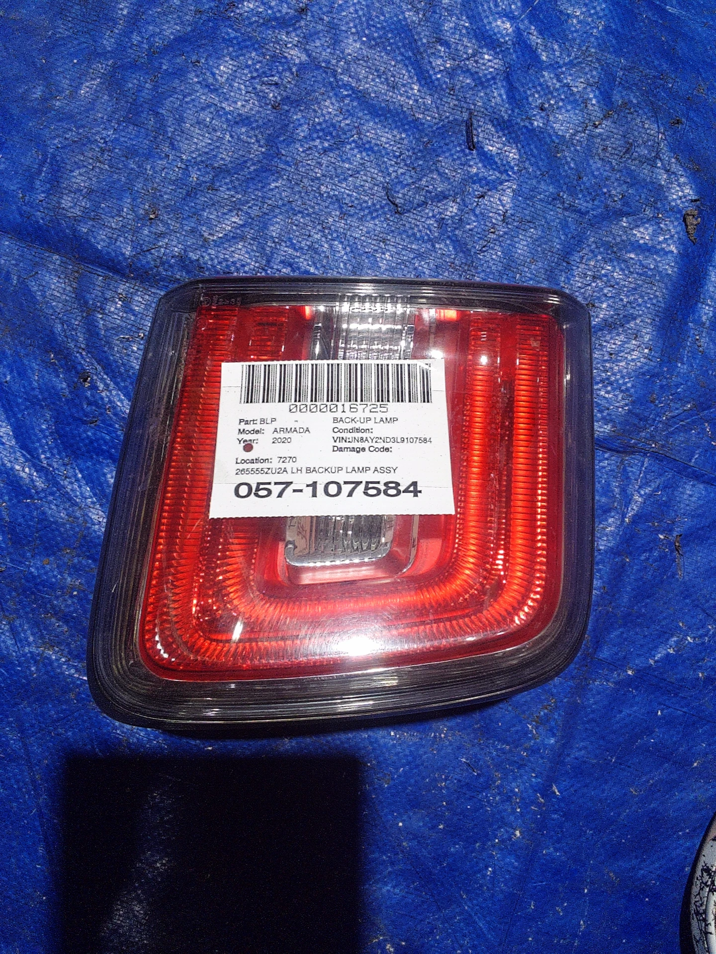 L Backup Lamp Assy · 1