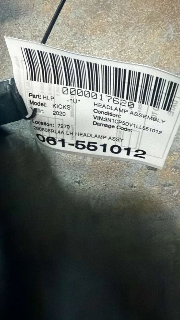 Lh Headlamp Assy · 2