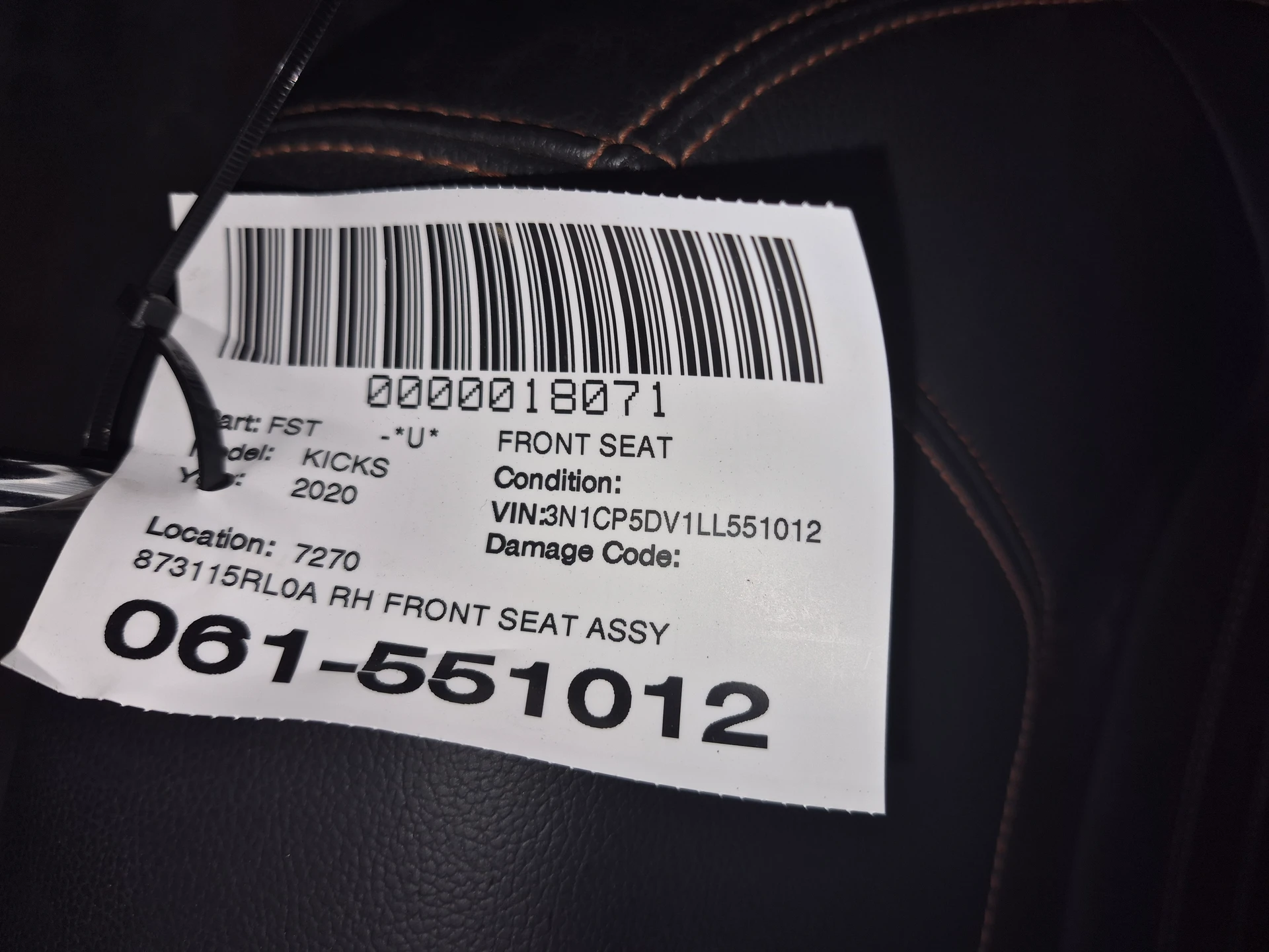 Rh Front Seat Assy · 2