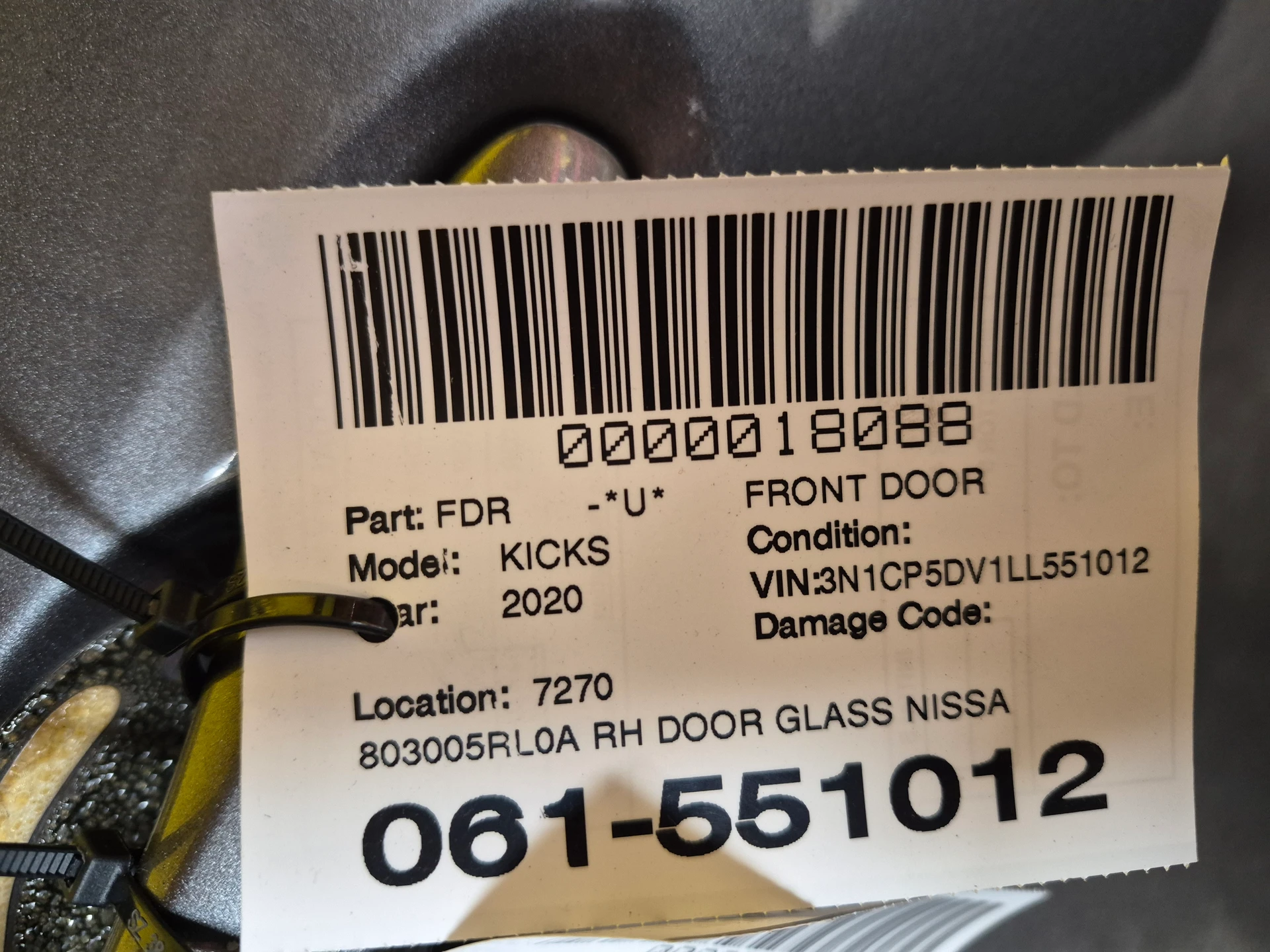 Rh Door Glass · 2
