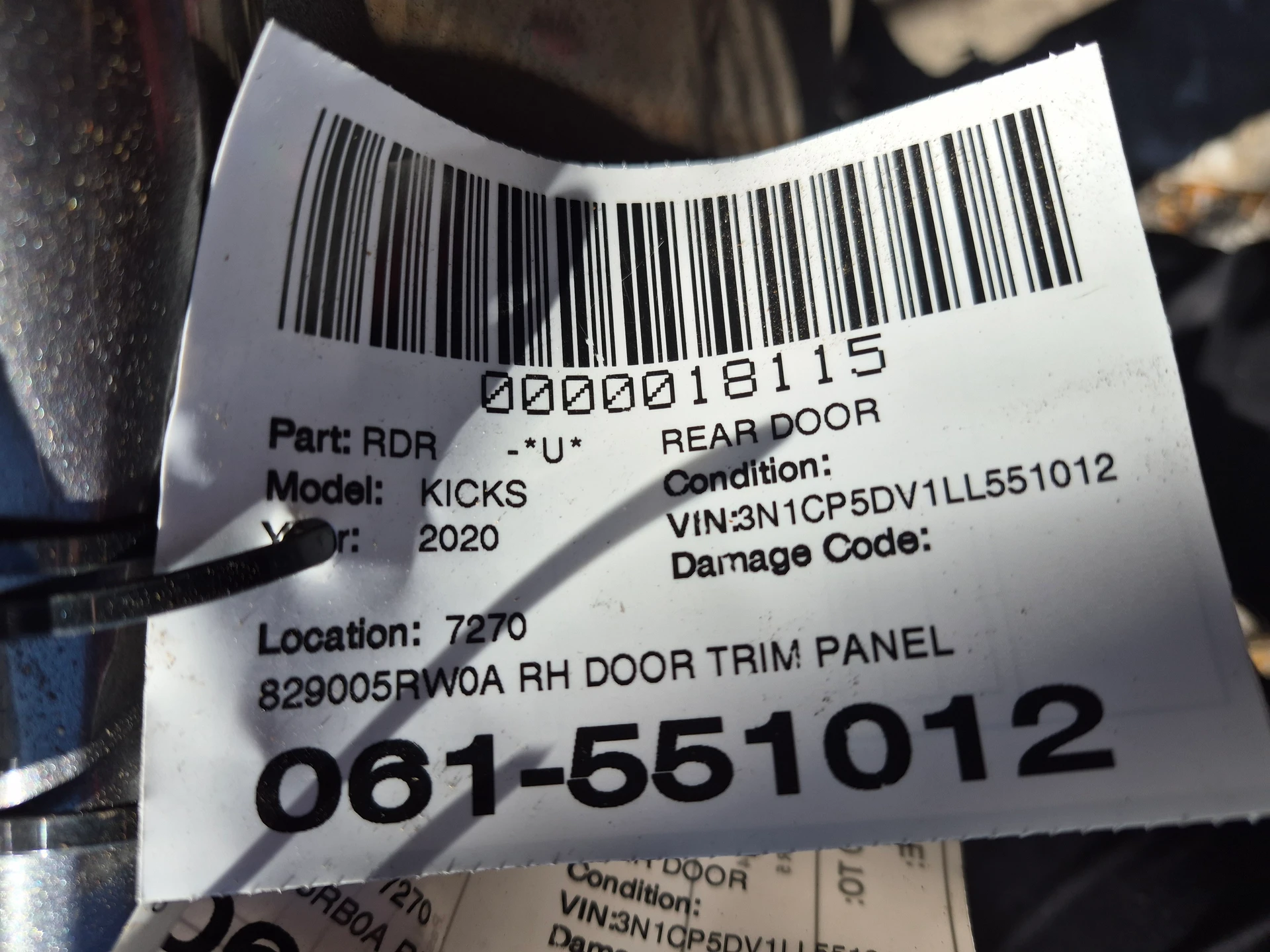 Rh Door Trim Panel w/o Bose Audio Gray · 2