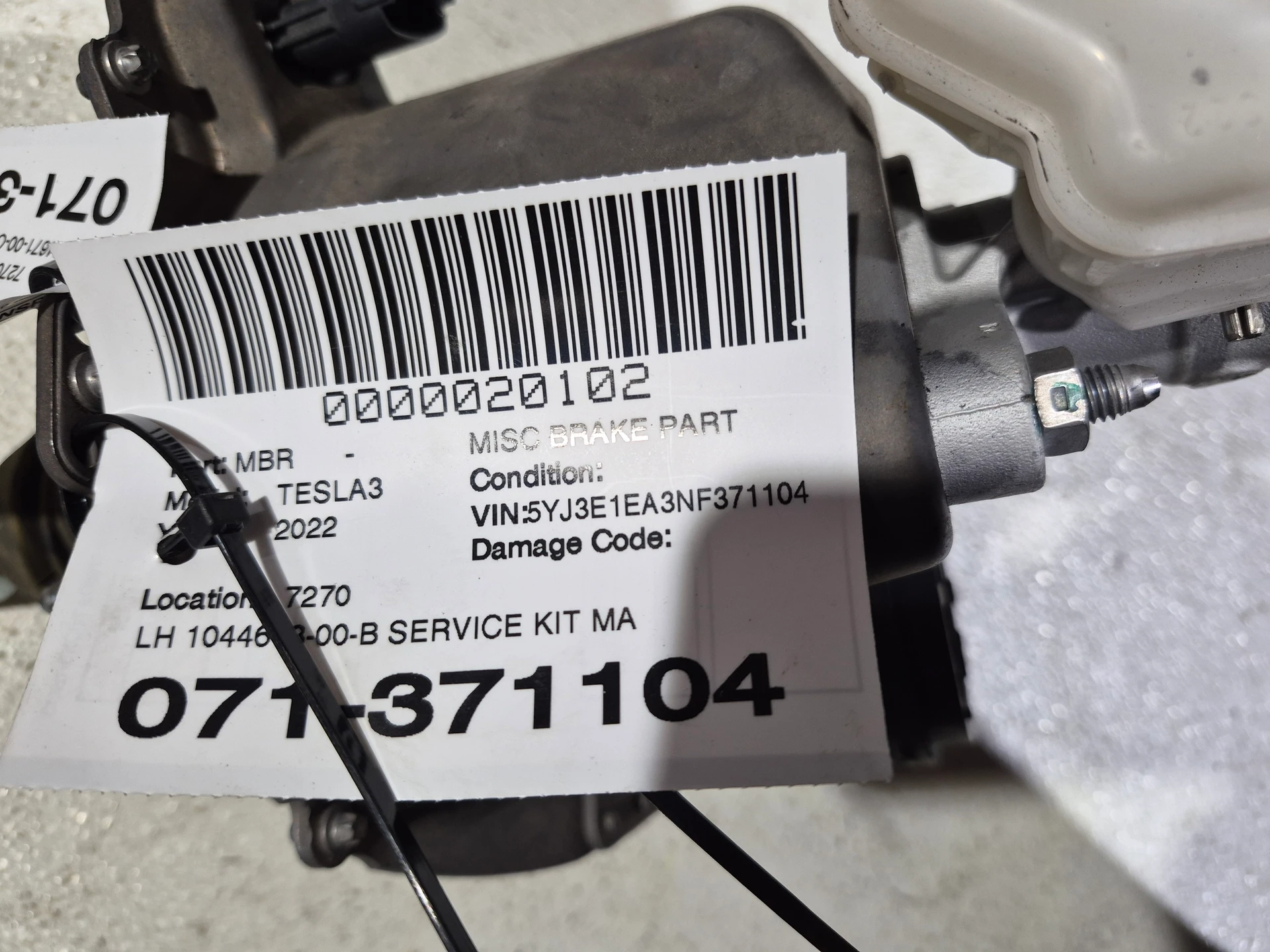 Lh Service Kit Master Cylinder · 2