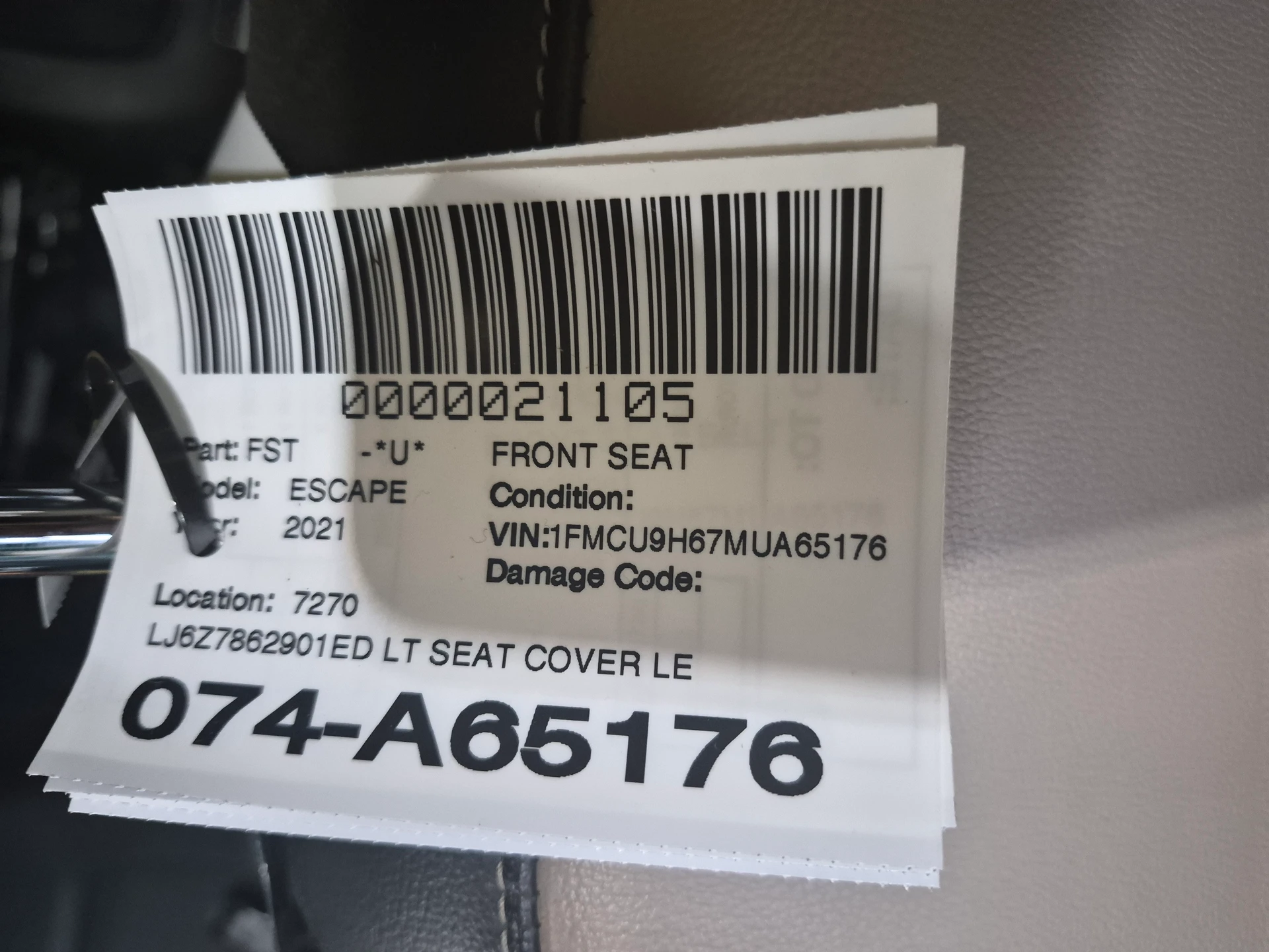 Lt Seat Cover Leather Ebony · 2
