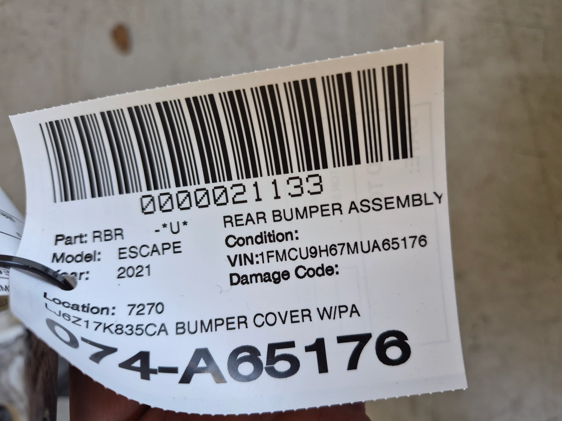 Bumper Cover W/park Sensors · 2