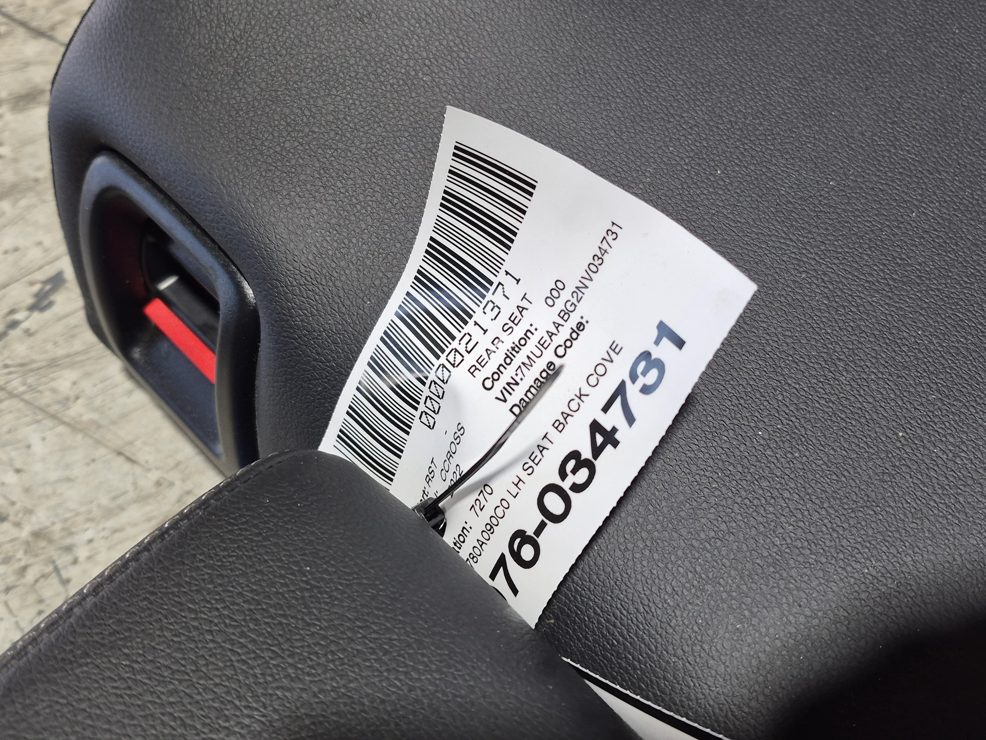 Lh Seat Back Cover Leatherette, Xle Black · 2