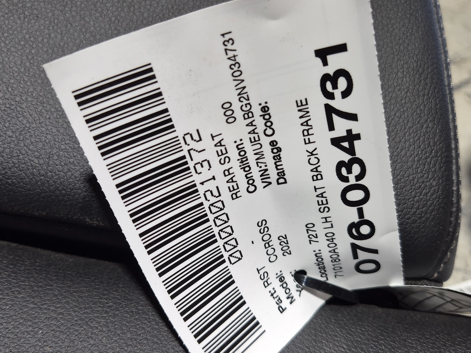 Lh Seat Back Frame · 2