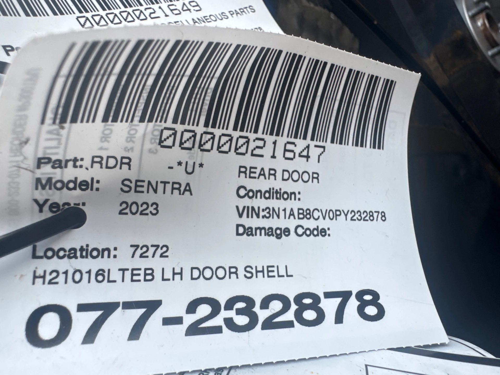 Lh Door Shell · 2