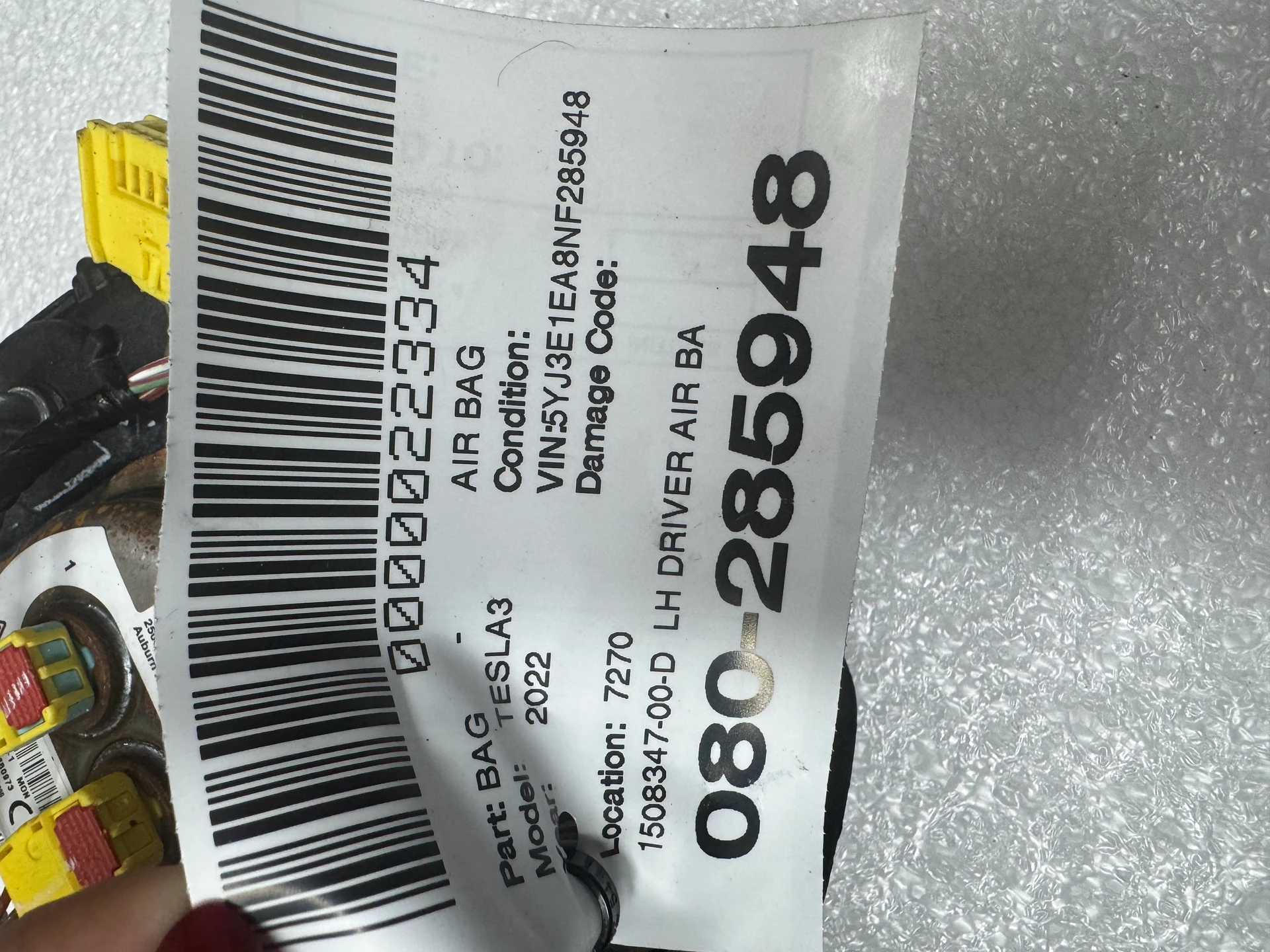 Lh Driver Air Bag Assy · 2