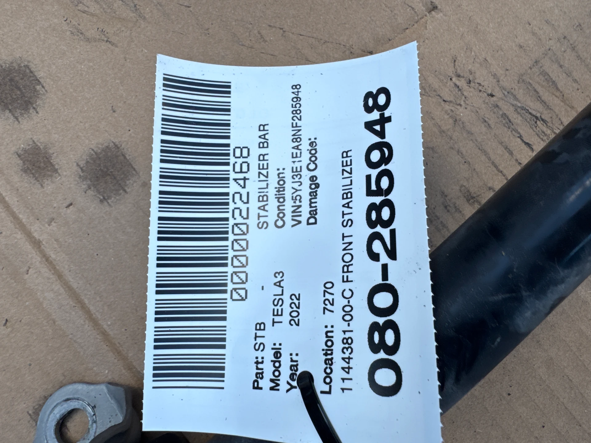 Front Stabilizer Barassembly - 29mm X 5.0mm · 2