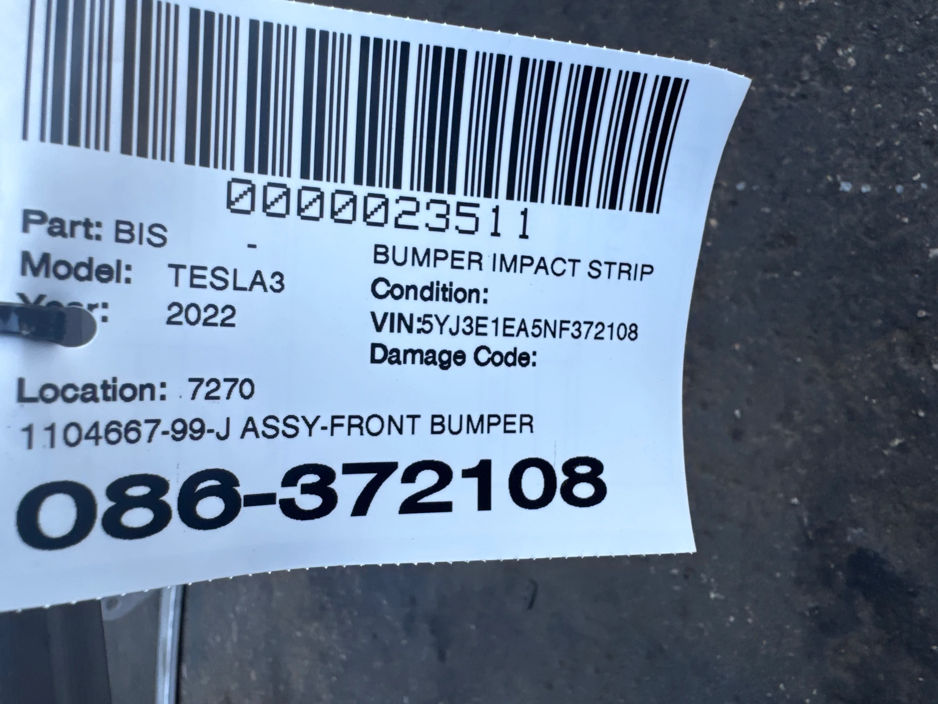 Assy-front Bumper Impact Bar · 2