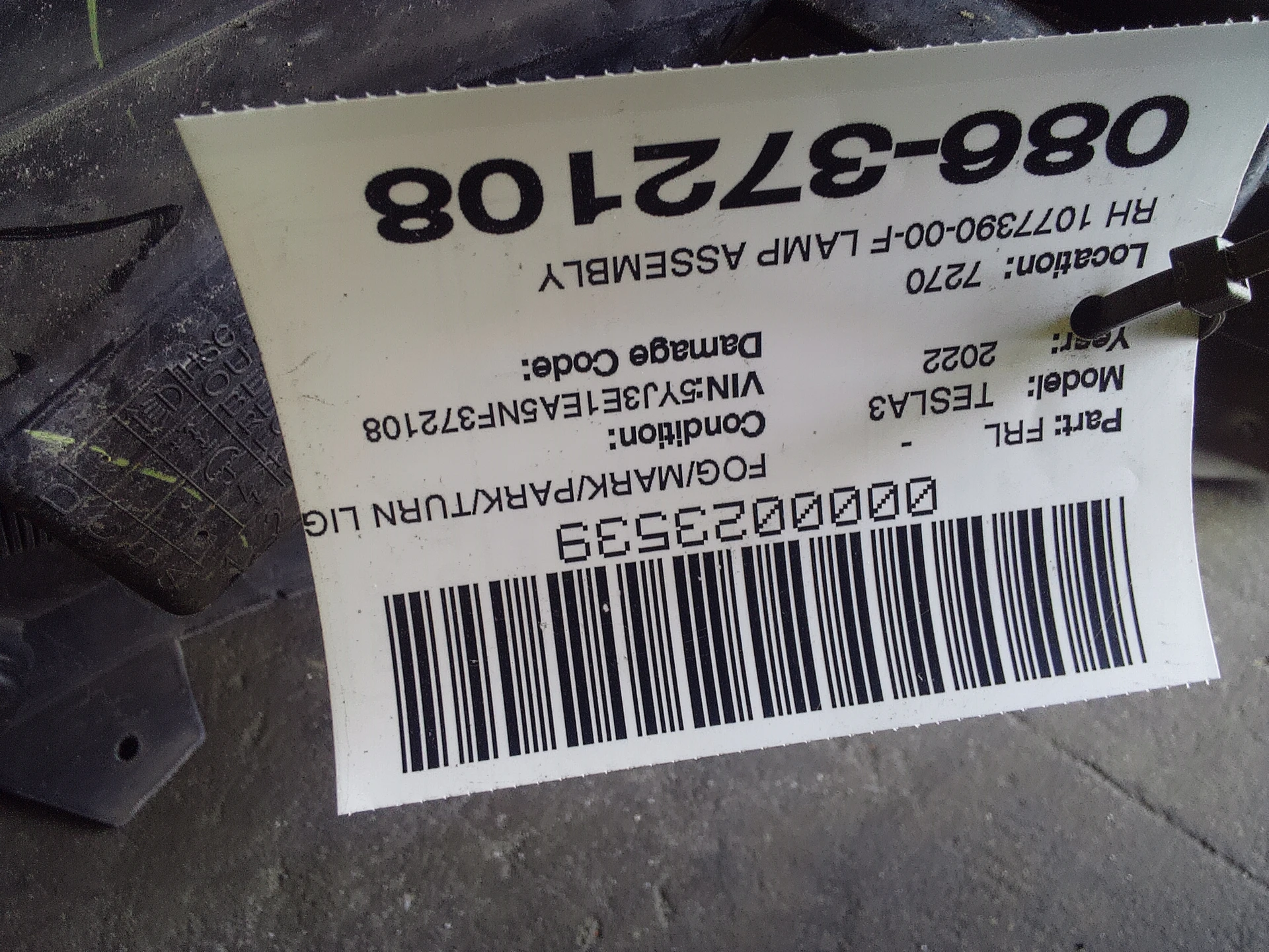 Rh Lamp Assembly Fascia Lampsae - Front · 2