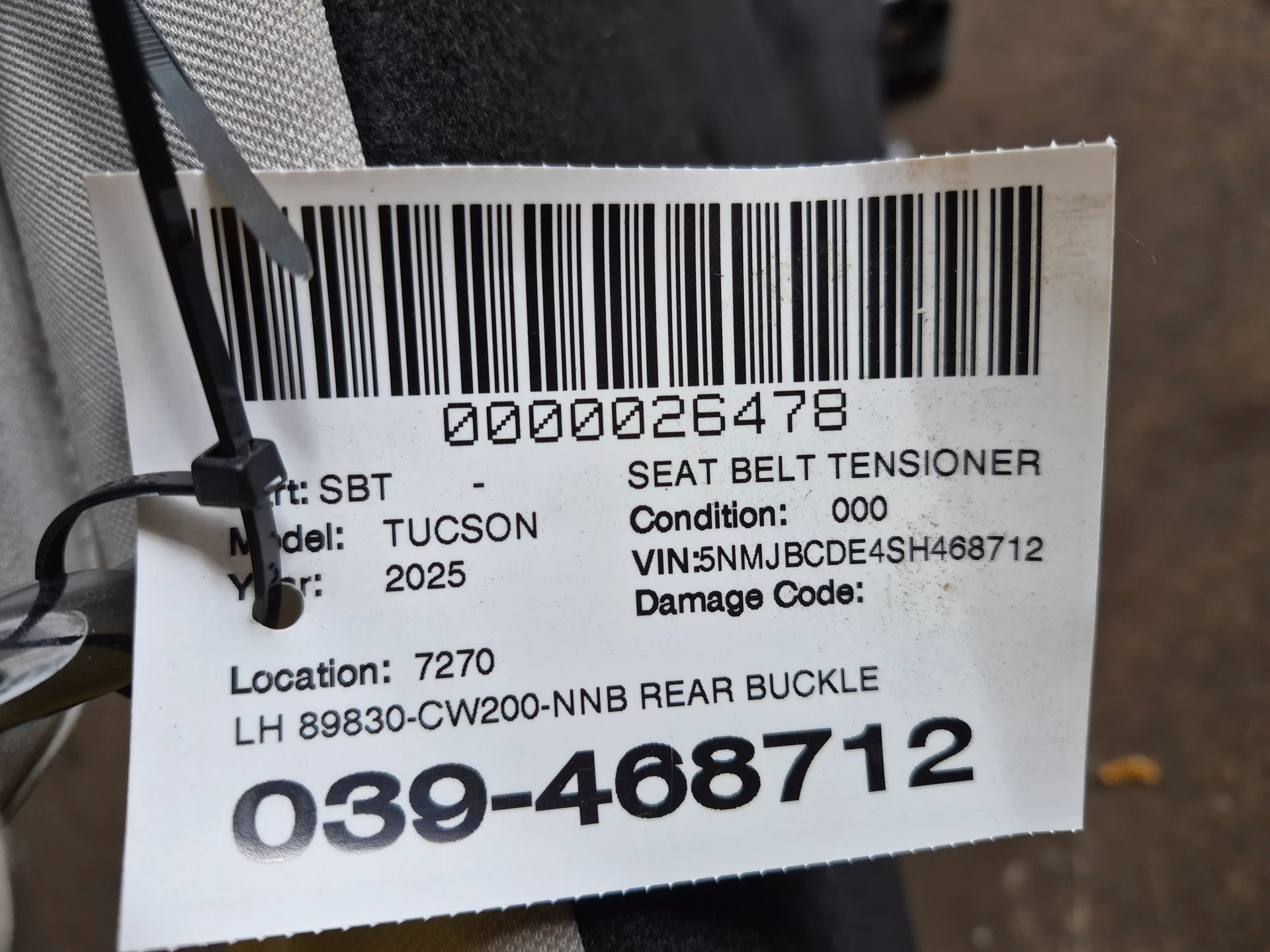 Lh Rear Buckle · 2