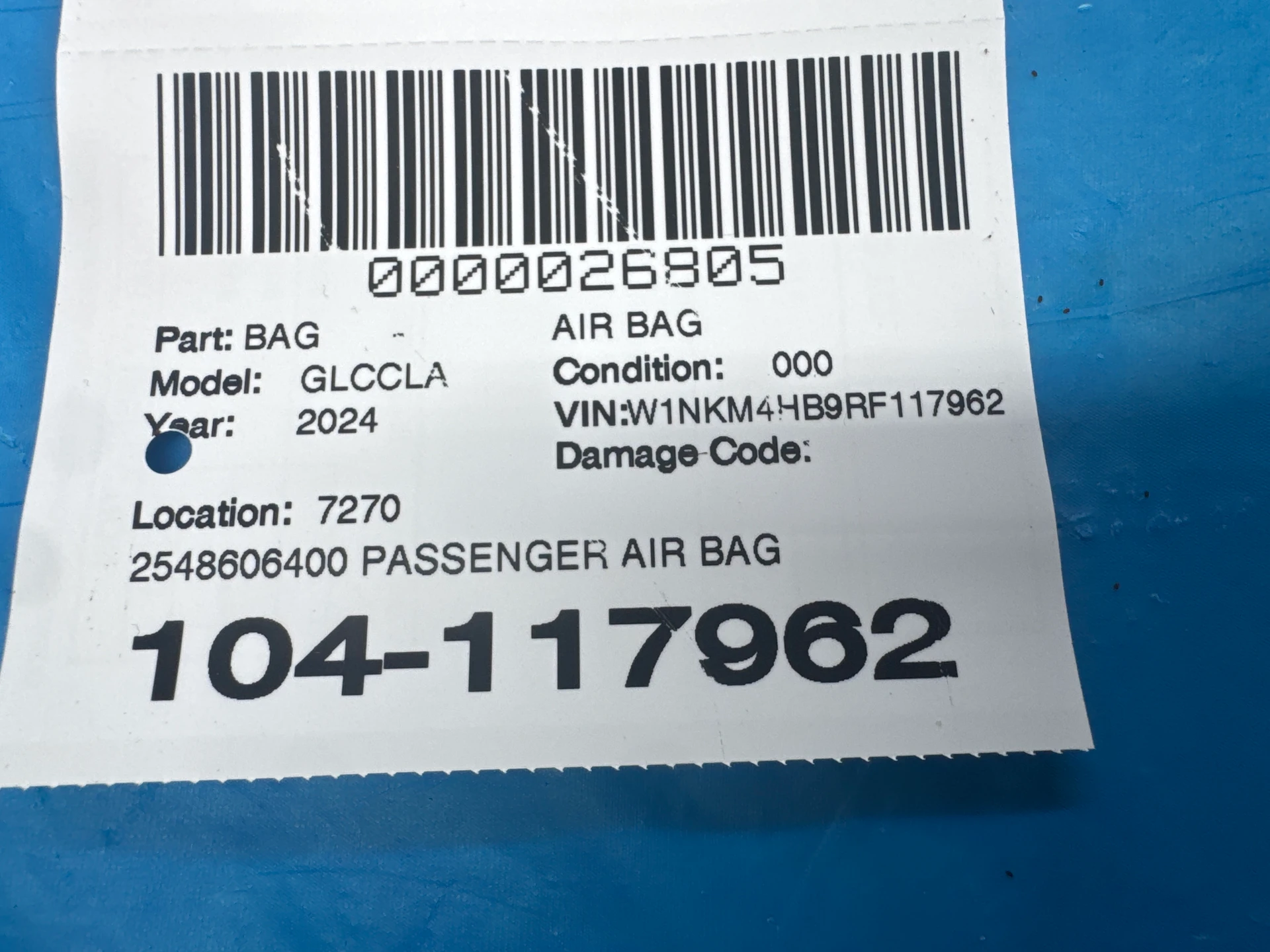 Passenger Air Bag · 2