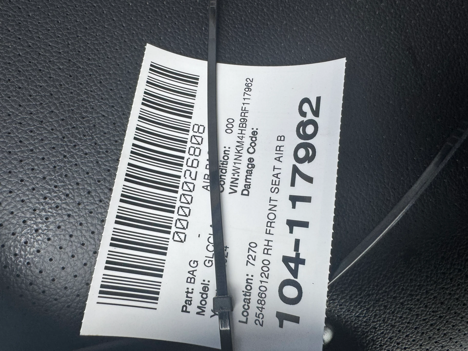 Rh Front Seat Air Bag · 2