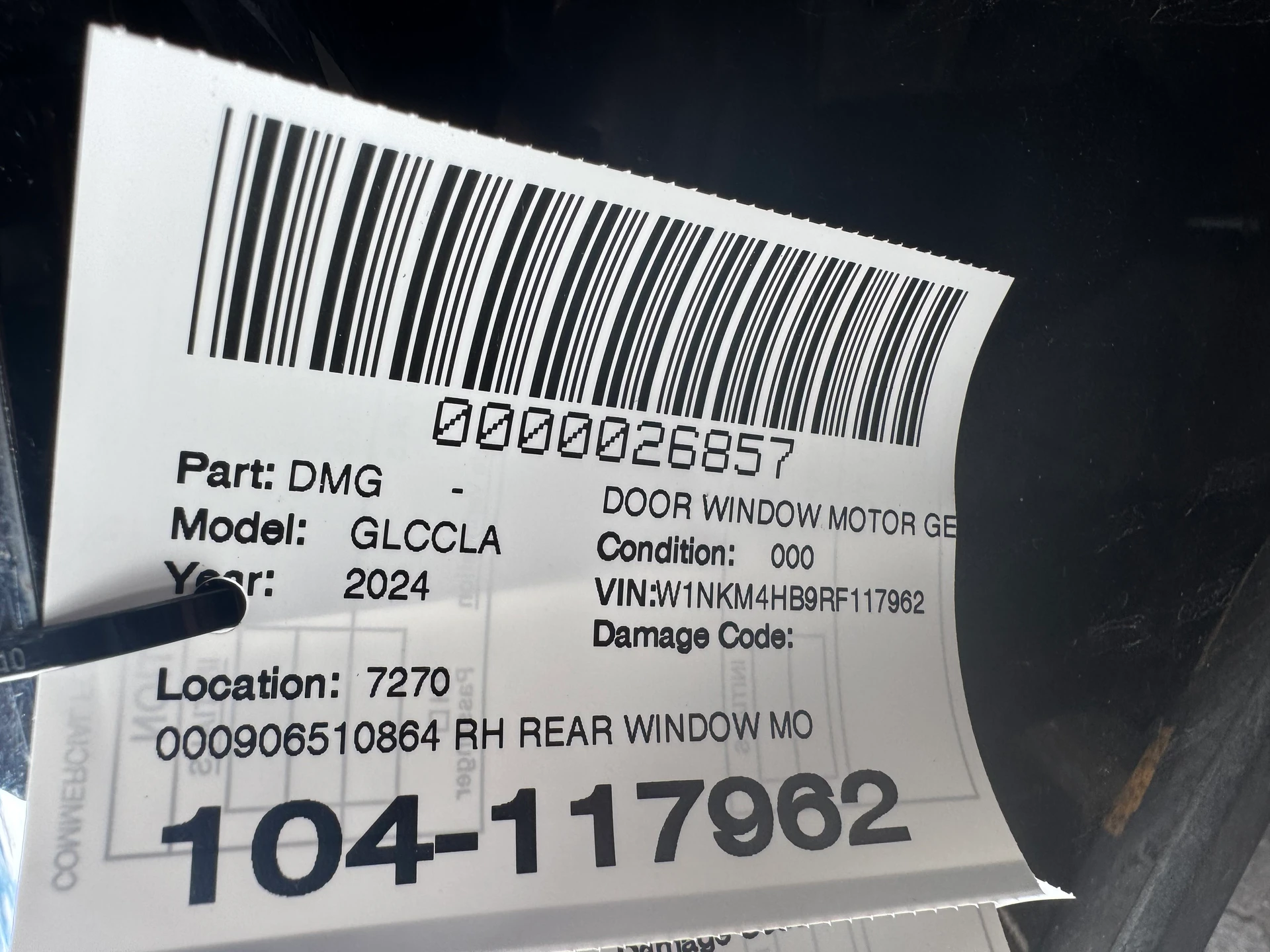 Rh Rear Window Motor · 2