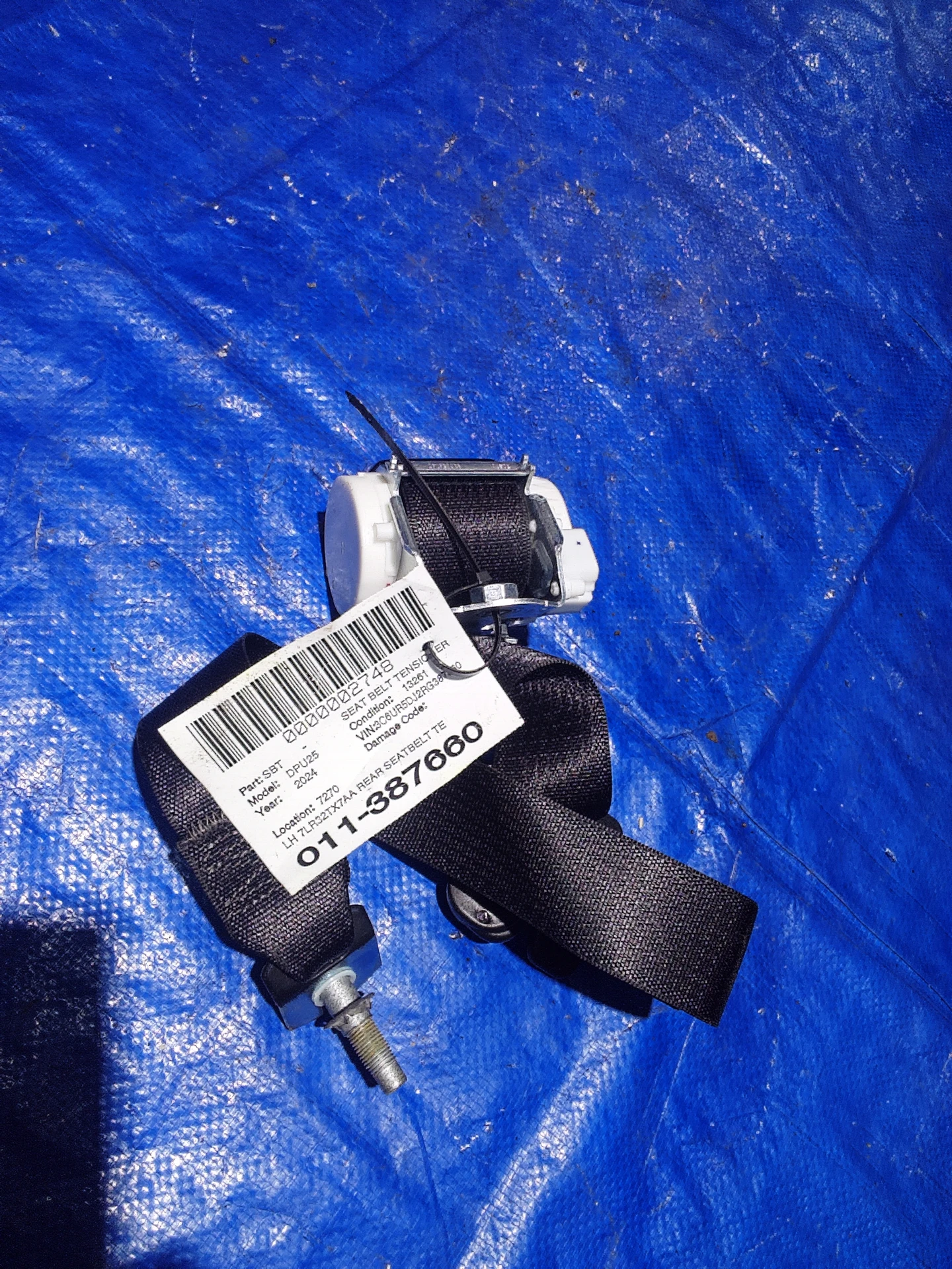 Lh Rear Seat Belt Tensioner · 1