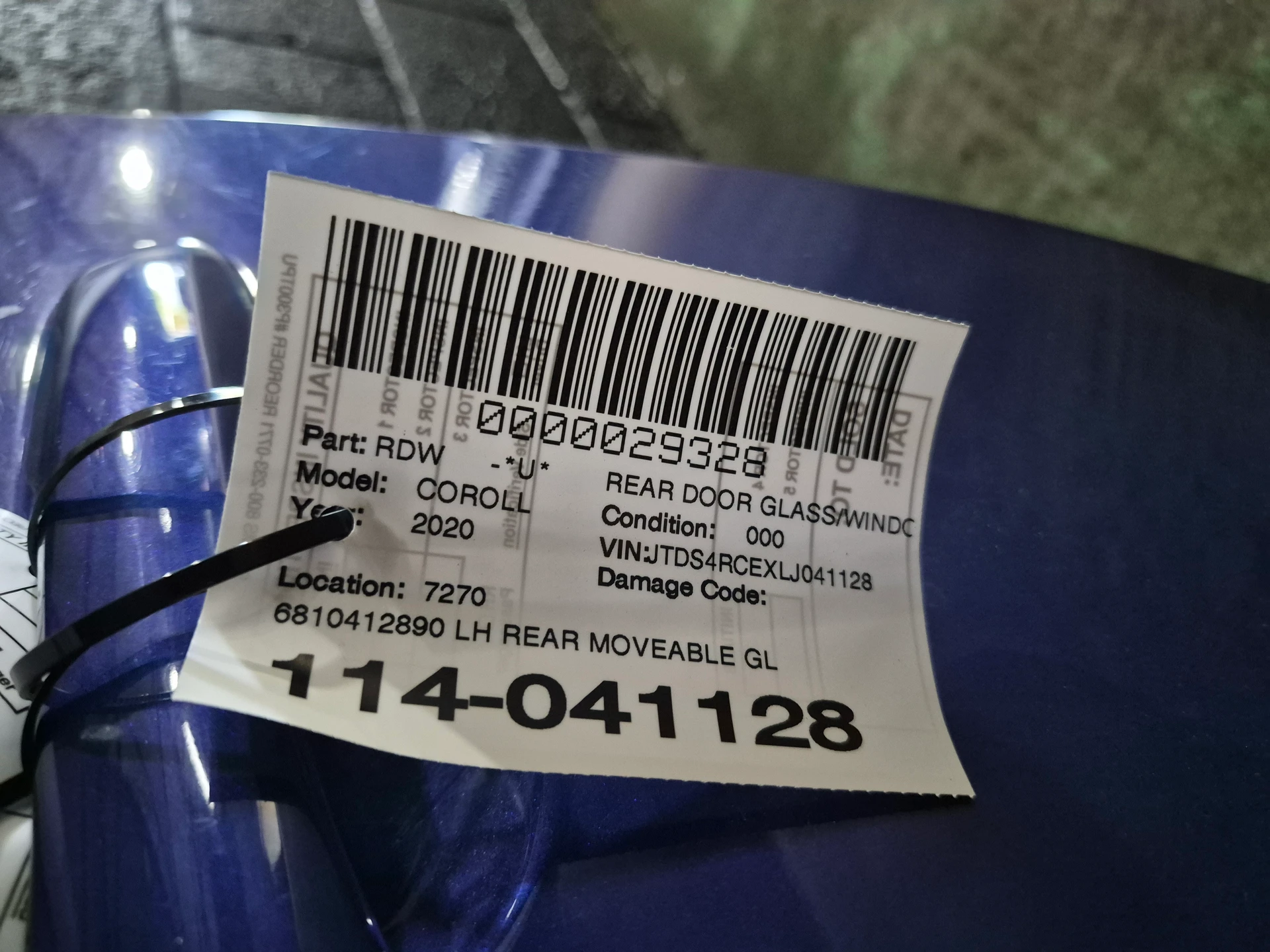 Lh Rear Moveable Glass · 2
