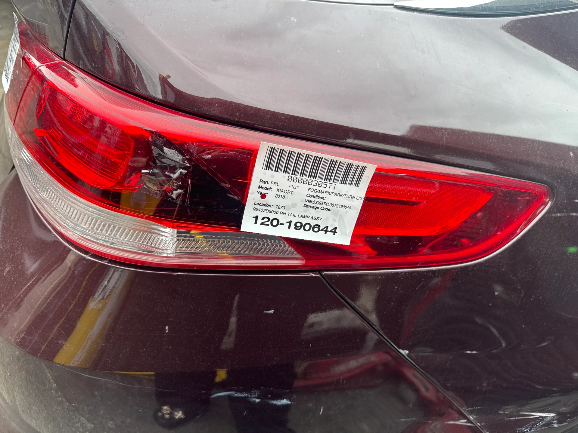 Rh Tail Lamp Assy · 1