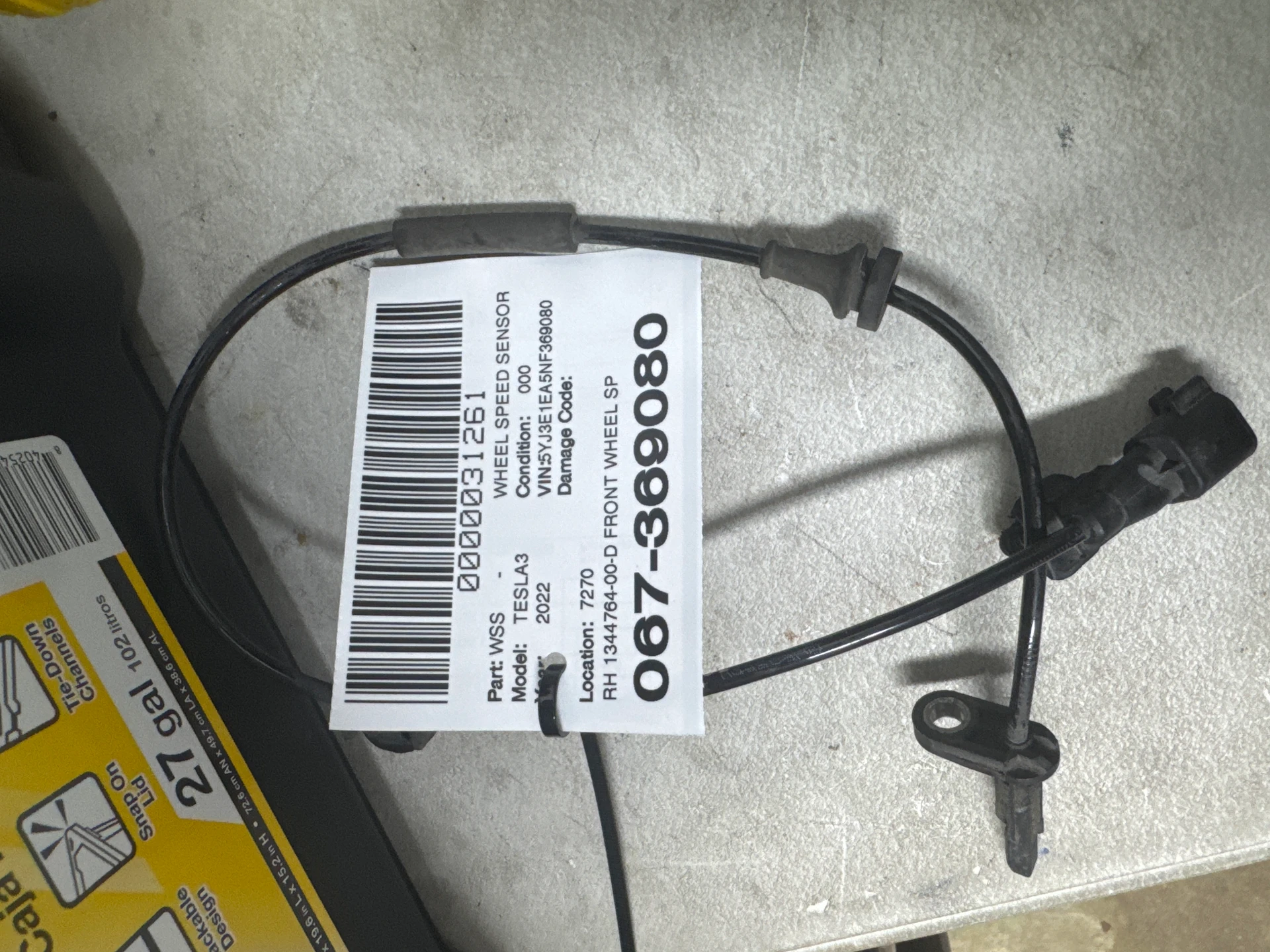 Rh Front Wheel Speed Sensor · 1