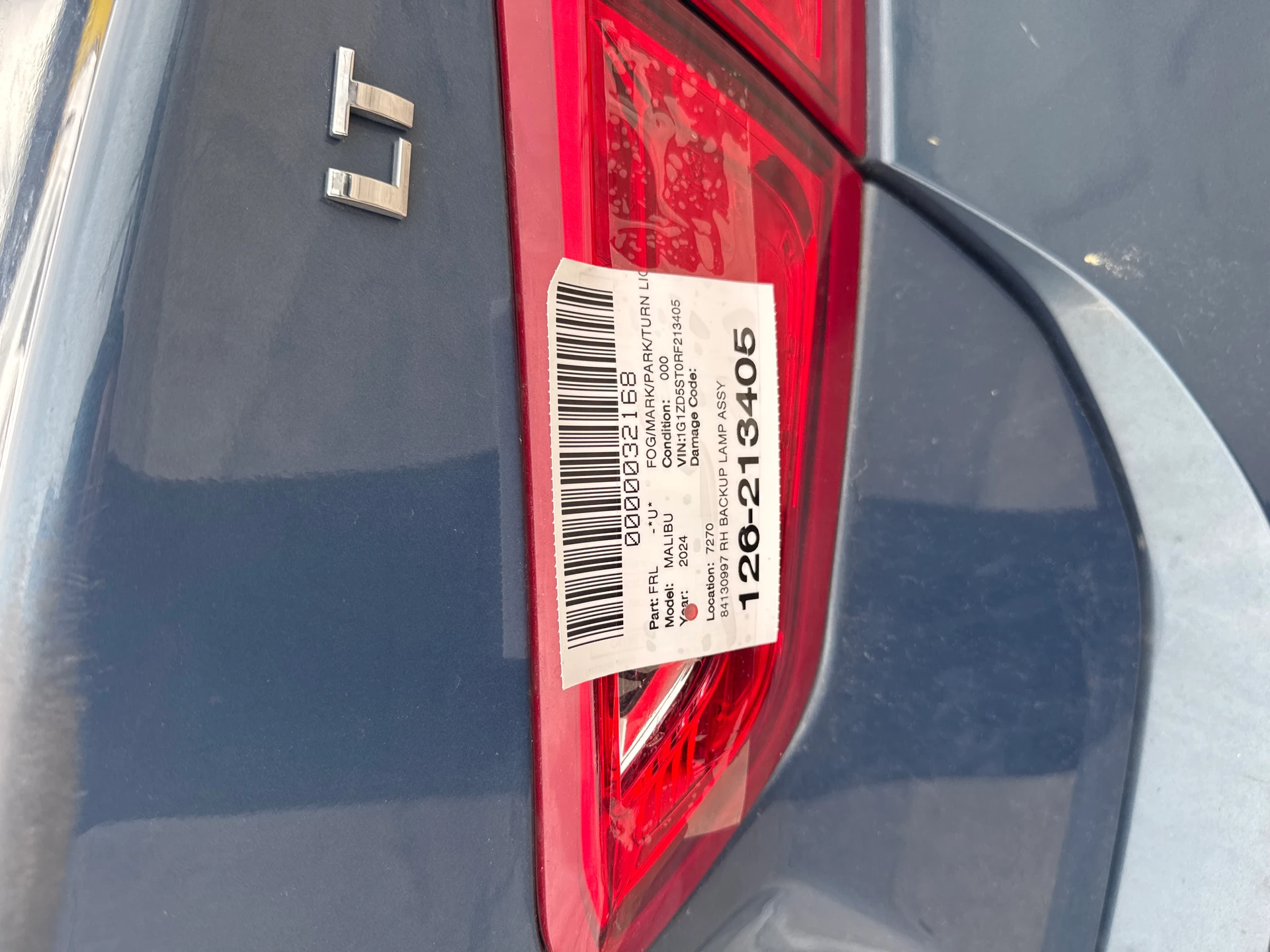 Rh Backup Lamp Assy · 1